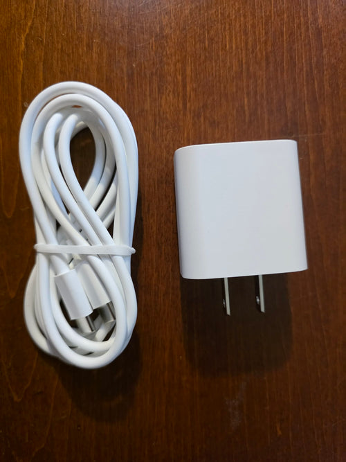 20W PD Fast Charger Kit with USB-C Cable - Compatible with iPhone 15, iPad, AirPods (White)