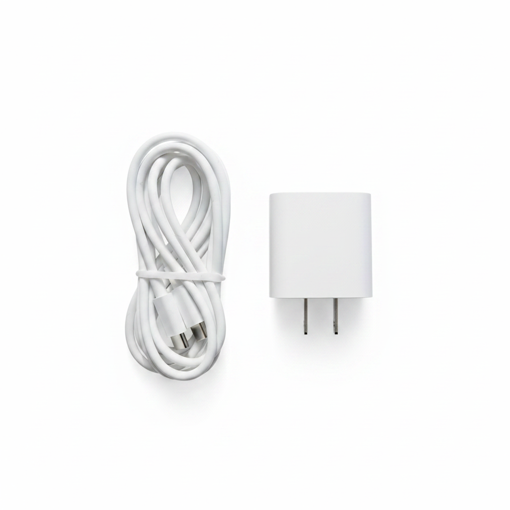 20W PD Fast Charger Kit with USB-C Cable - Compatible with iPhone 15, iPad, AirPods (White)