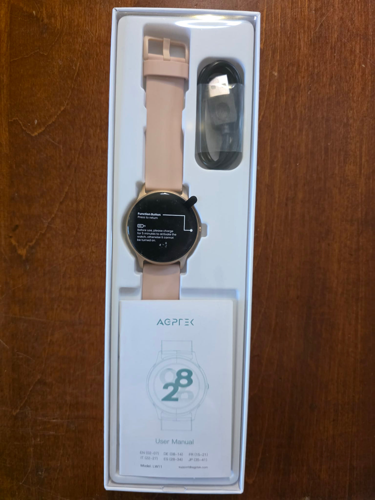 AGPTEK LW11 Smart Watch for Women - Rose Gold / Pink Fitness Tracker (iOS & Android Compatible)