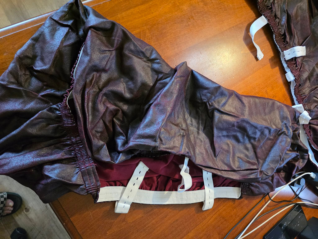 ANARACHON Faux Leather Furniture Cover Set - Dark Brown/Burgundy (Set of 2)