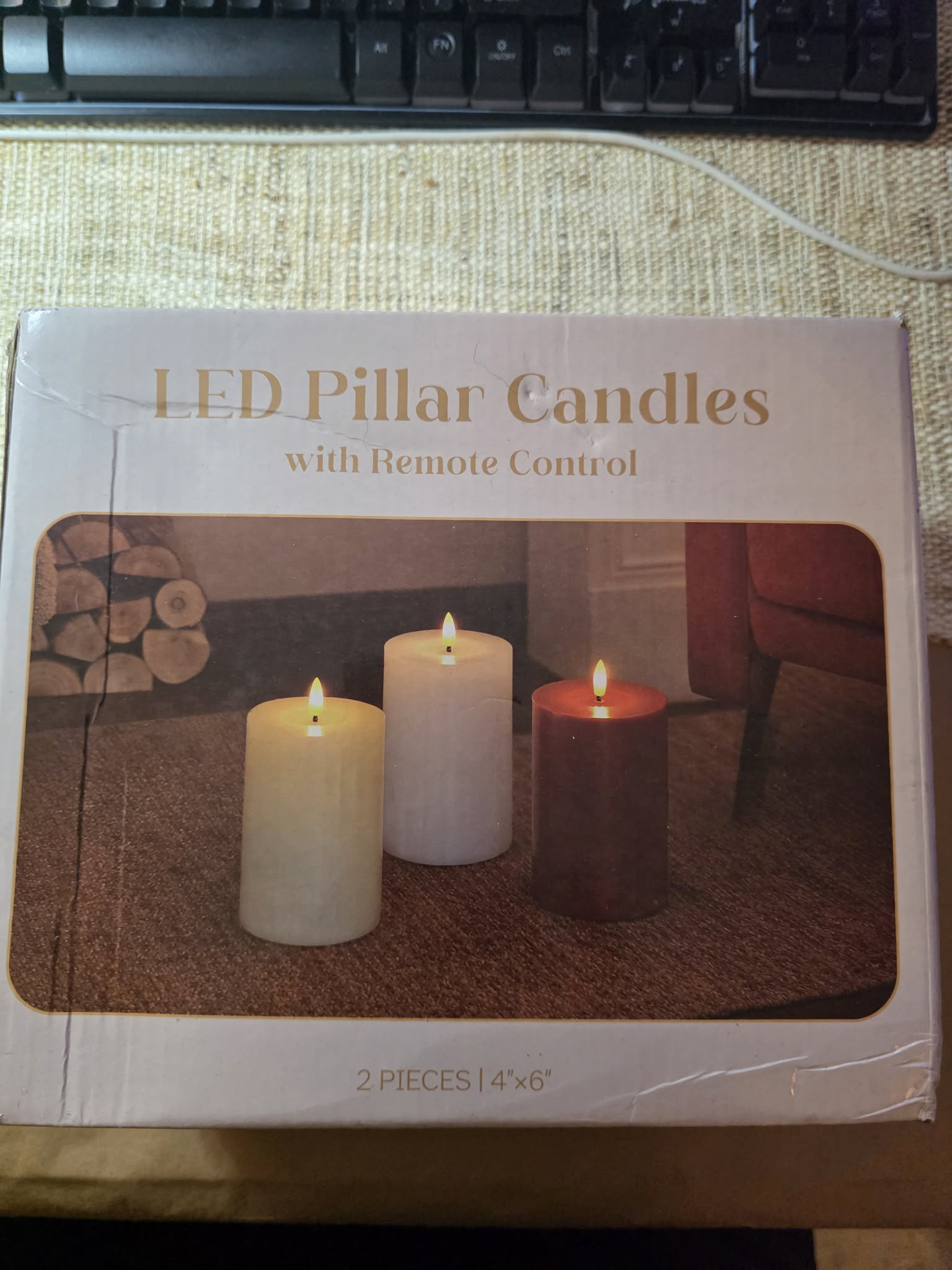 LED Pillar Candles with Remote Control (2 Pieces, 4"x6")
