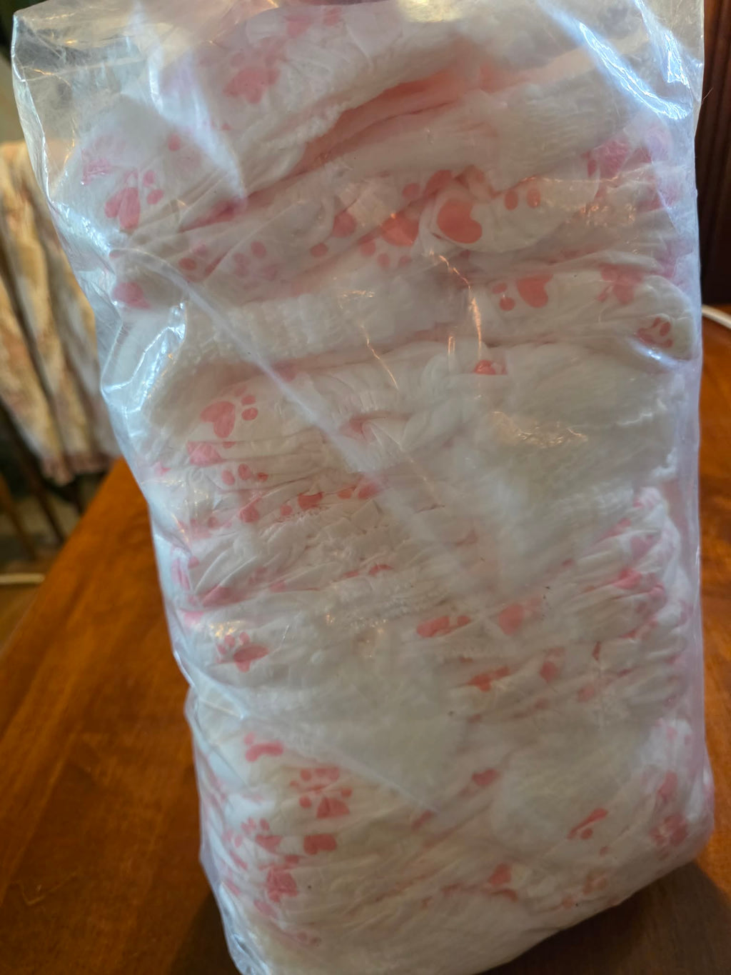 Amareview Disposable Female Dog Diapers - XL, White with Pink Polka Dots (30 Count)