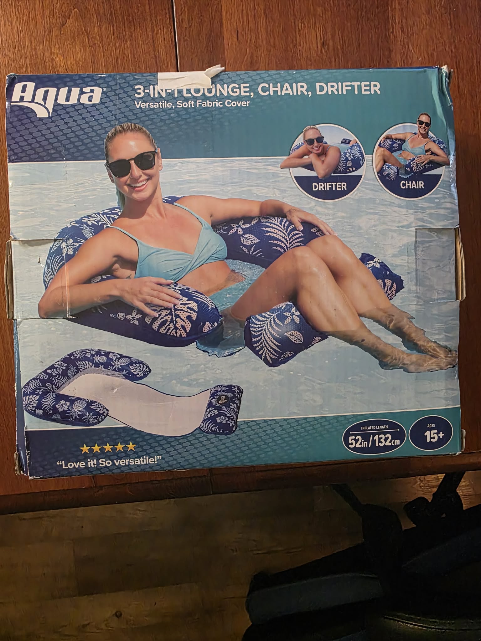 Aqua 3-in-1 Lounge, Chair & Drifter (Versatile Soft Fabric Cover)