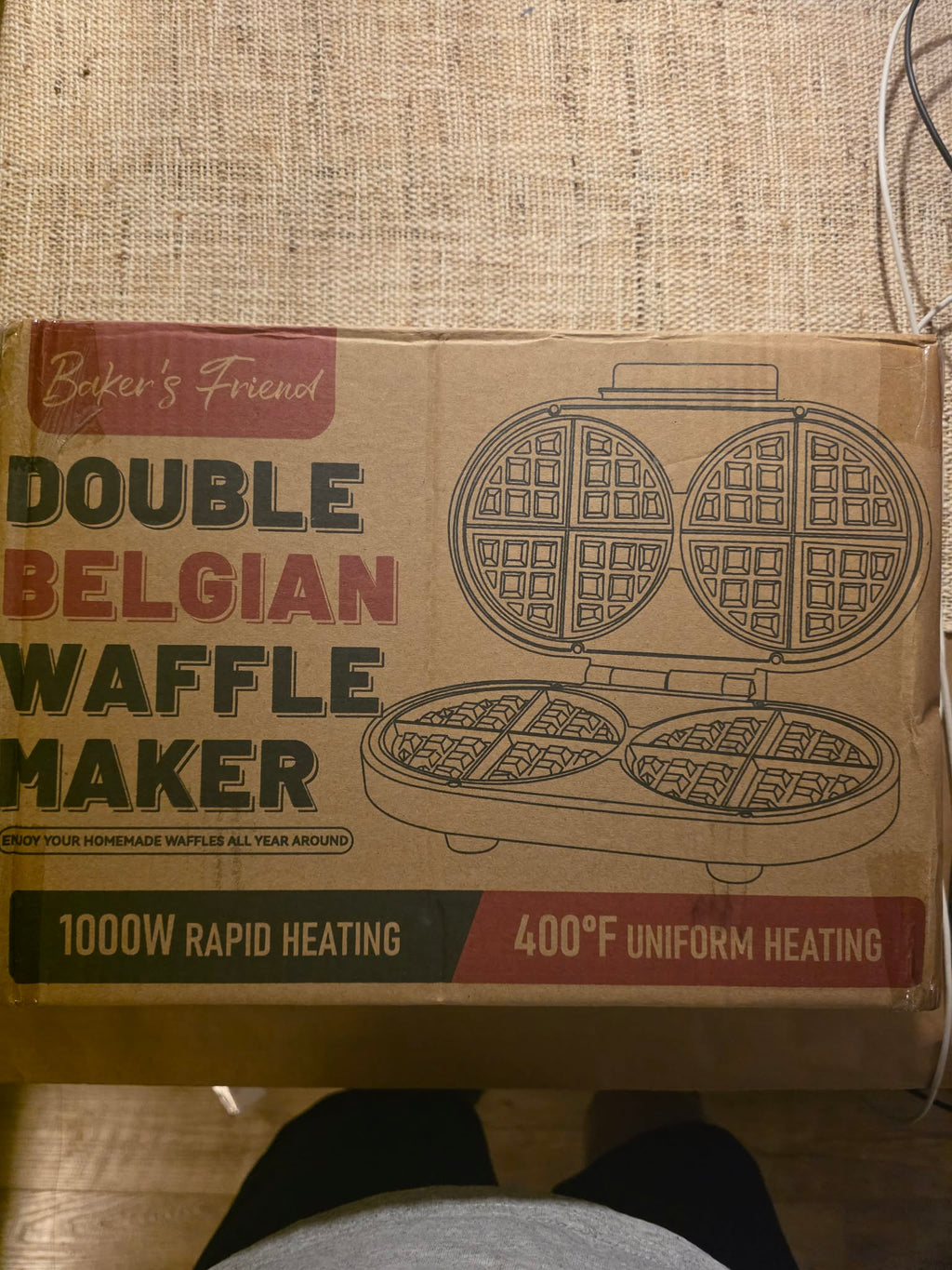 Baker's Friend Double Belgian Waffle Maker