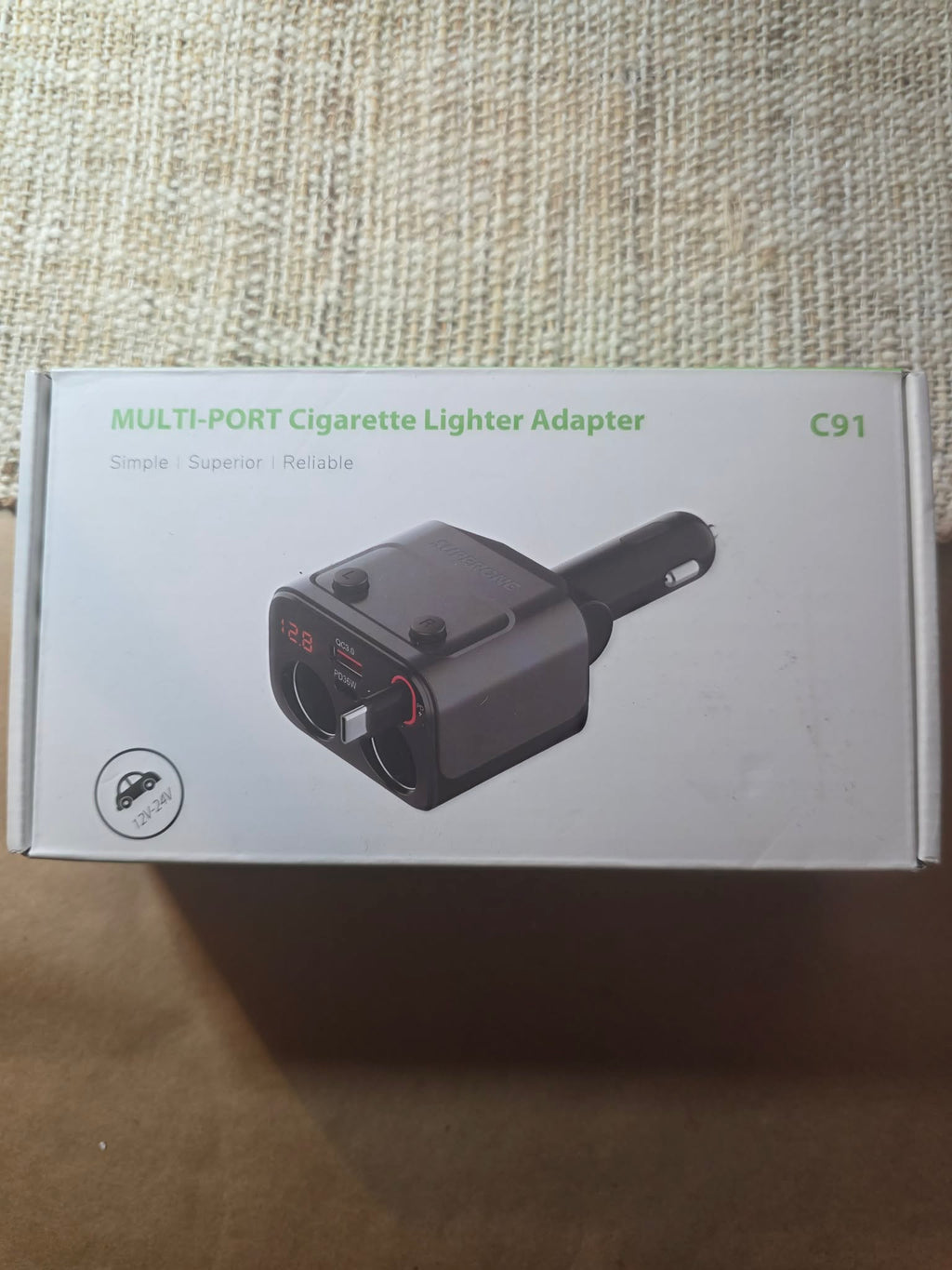 C91 Multi-Port Car Cigarette Lighter Adapter & Splitter (12V-24V)