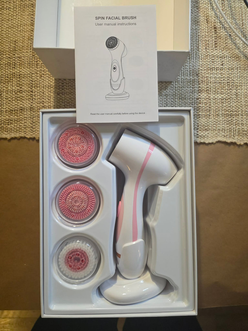 CNAIER 3-in-1 Spin Facial Brush & Exfoliator Set