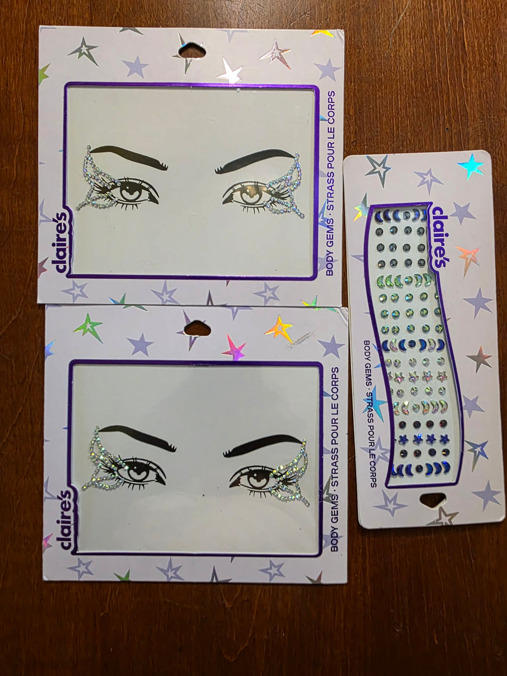 Claire’s Face & Body Gem Sticker Sets – 3-Pack