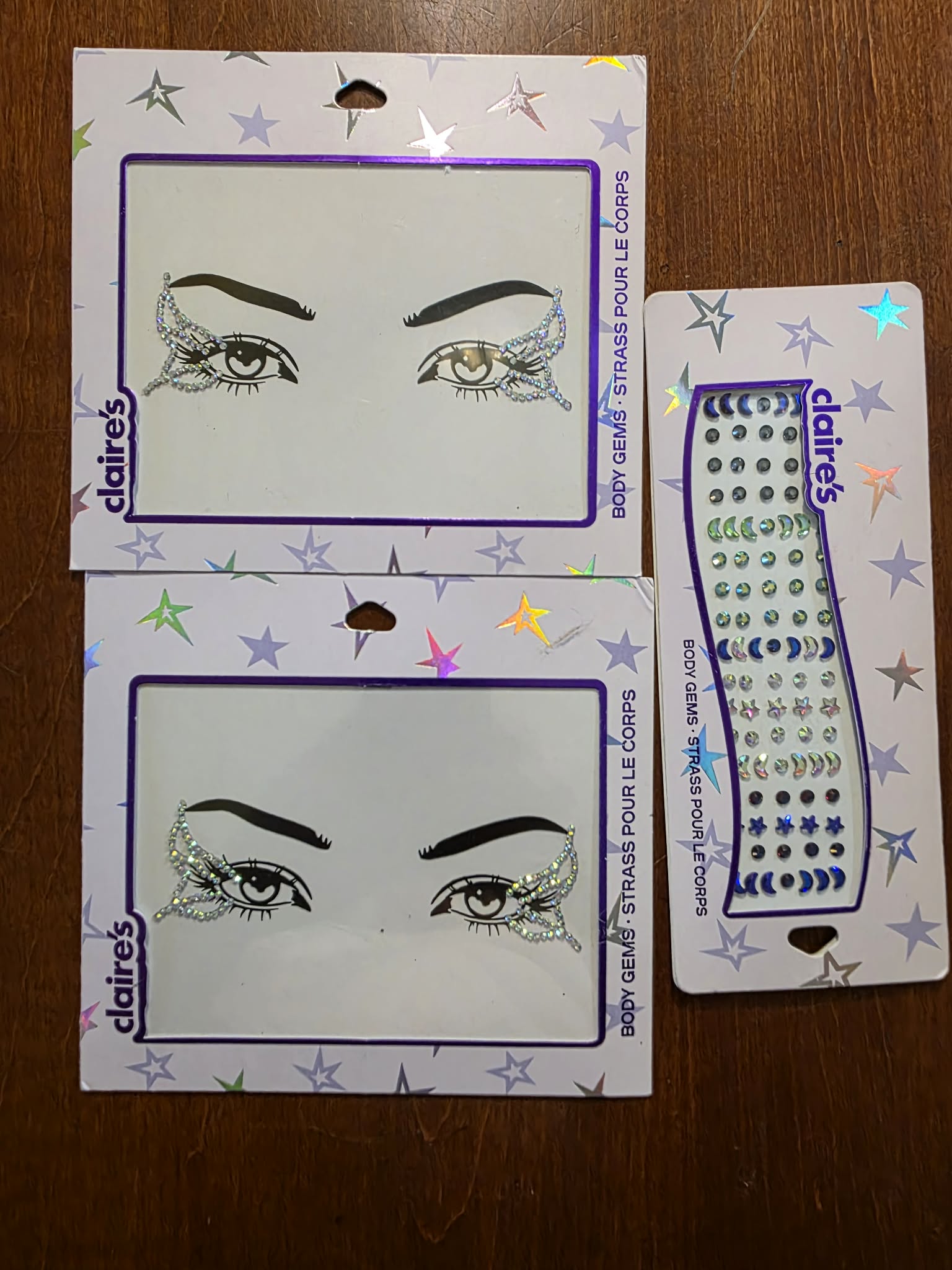 Claire’s Face & Body Gem Sticker Sets – 3-Pack
