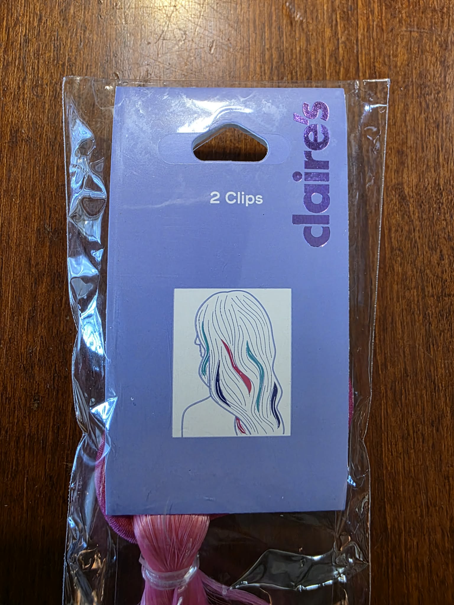 Claire’s Two-Piece Colorful Clip-In Hair Extension Set