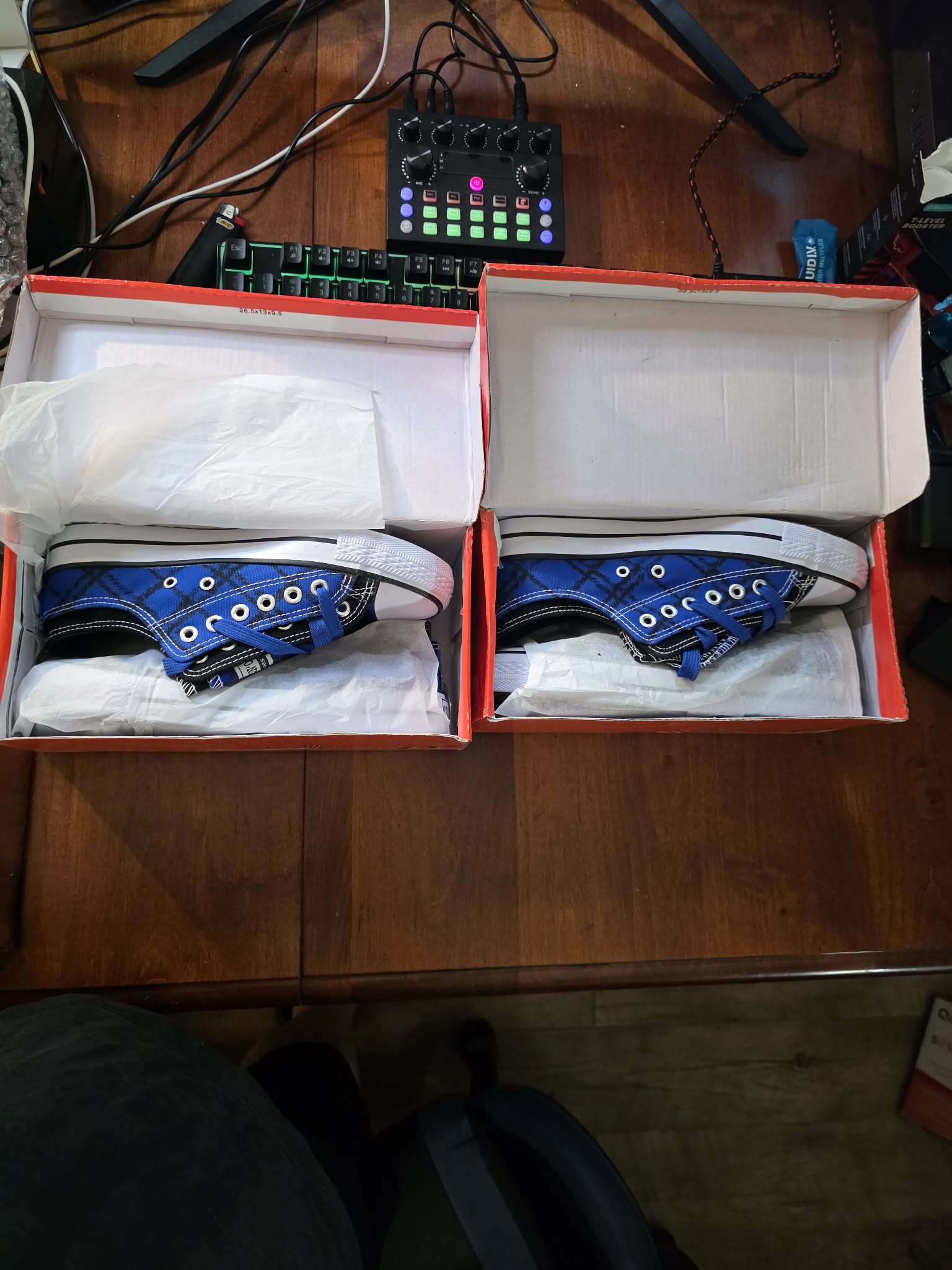 Collection'O Blue Plaid Canvas Low-Top Sneakers – Unisex Casual Shoes