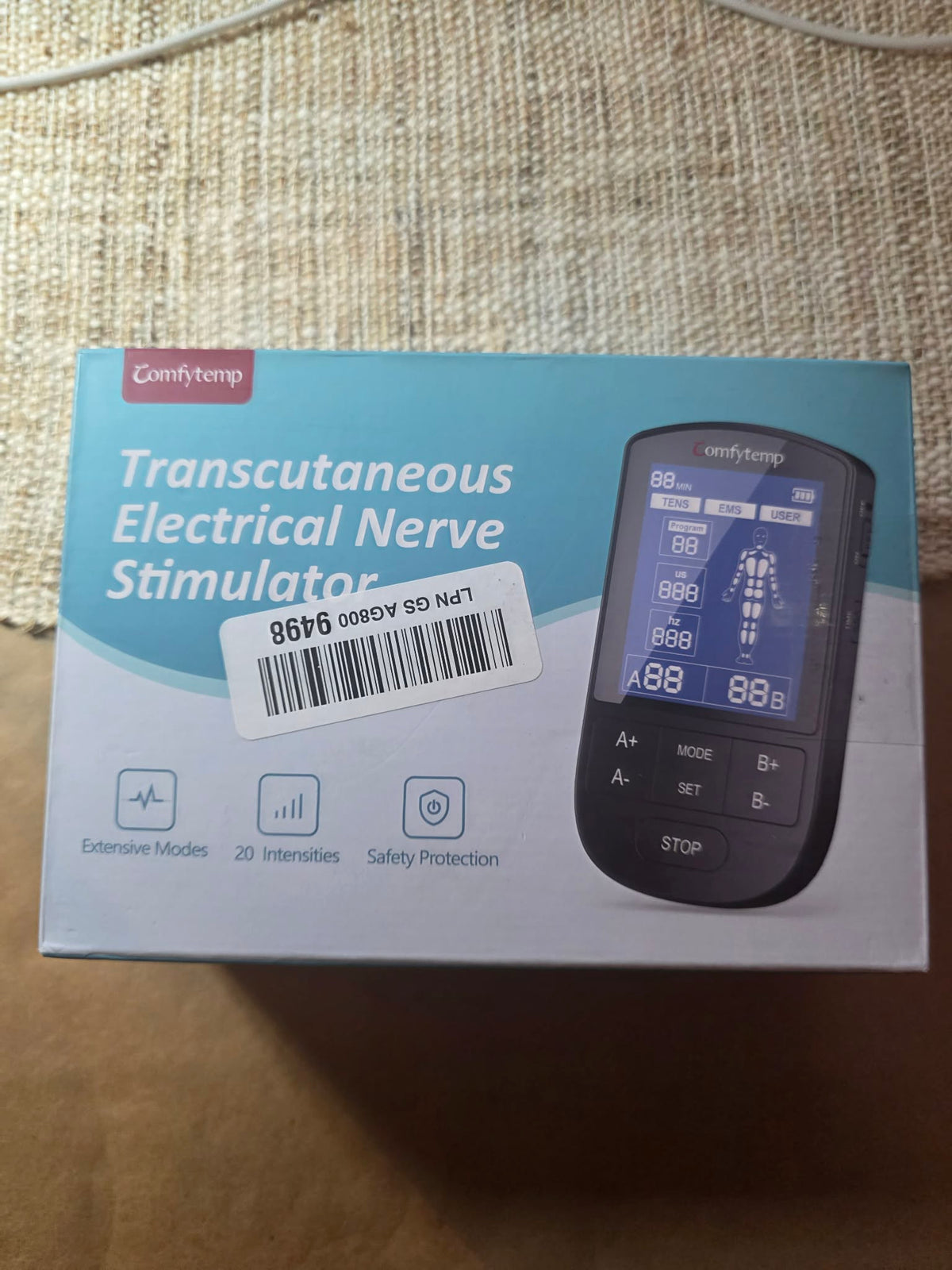 Comfytemp Dual Channel TENS & EMS Unit - Rechargeable Muscle Stimulator for Pain Relief