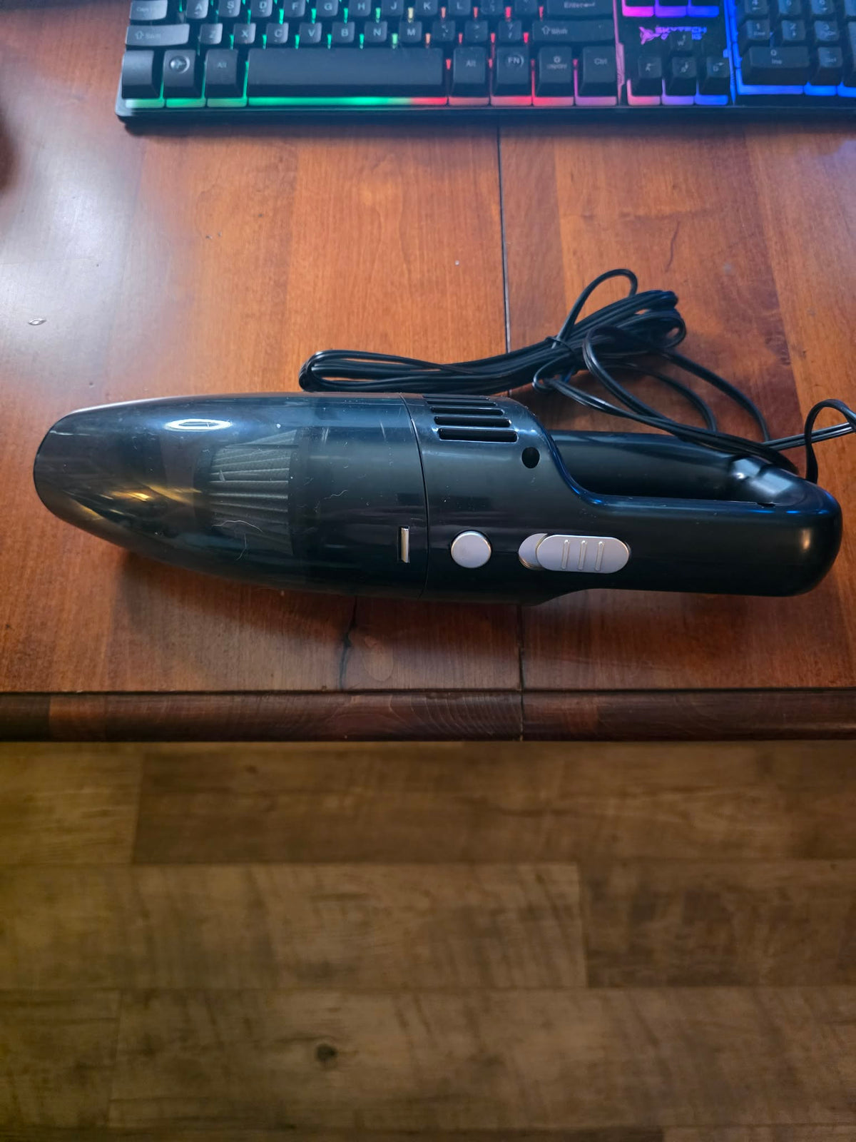 Compact 12V Handheld Car Vacuum Cleaner – Corded Auto Detailing Vacuum with Washable Filter (Black)