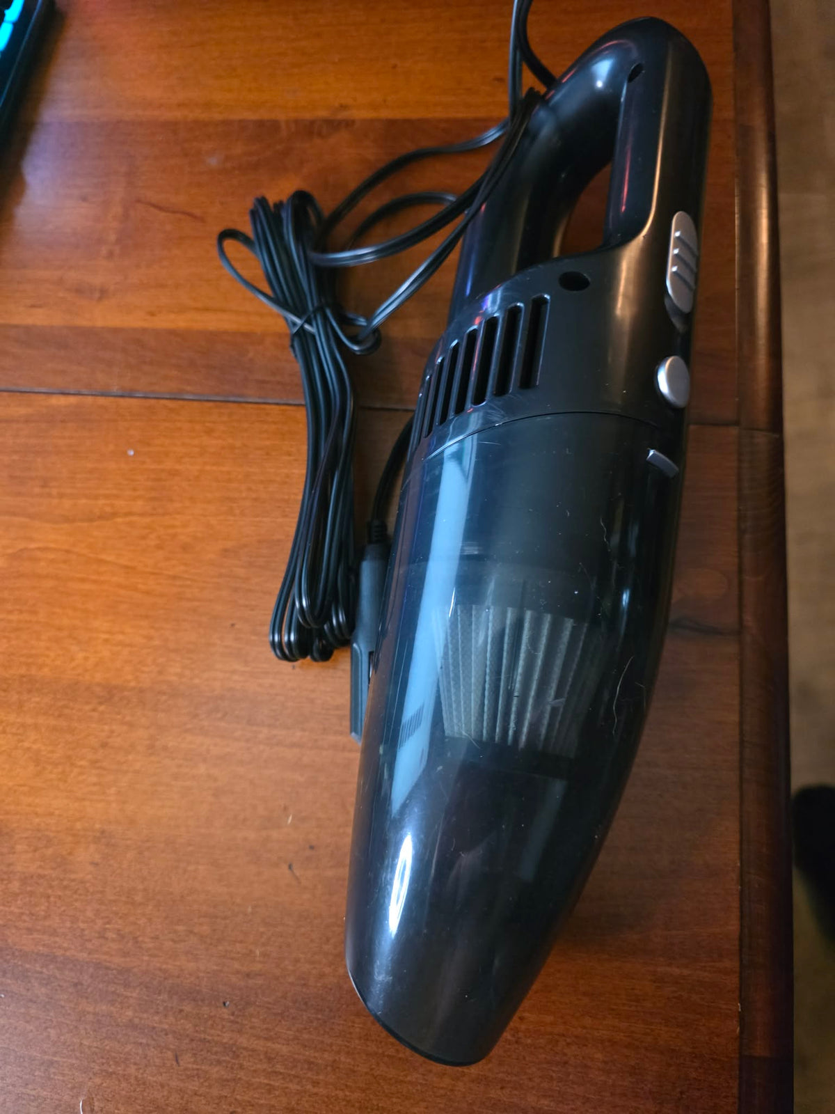 Compact 12V Handheld Car Vacuum Cleaner – Corded Auto Detailing Vacuum with Washable Filter (Black)
