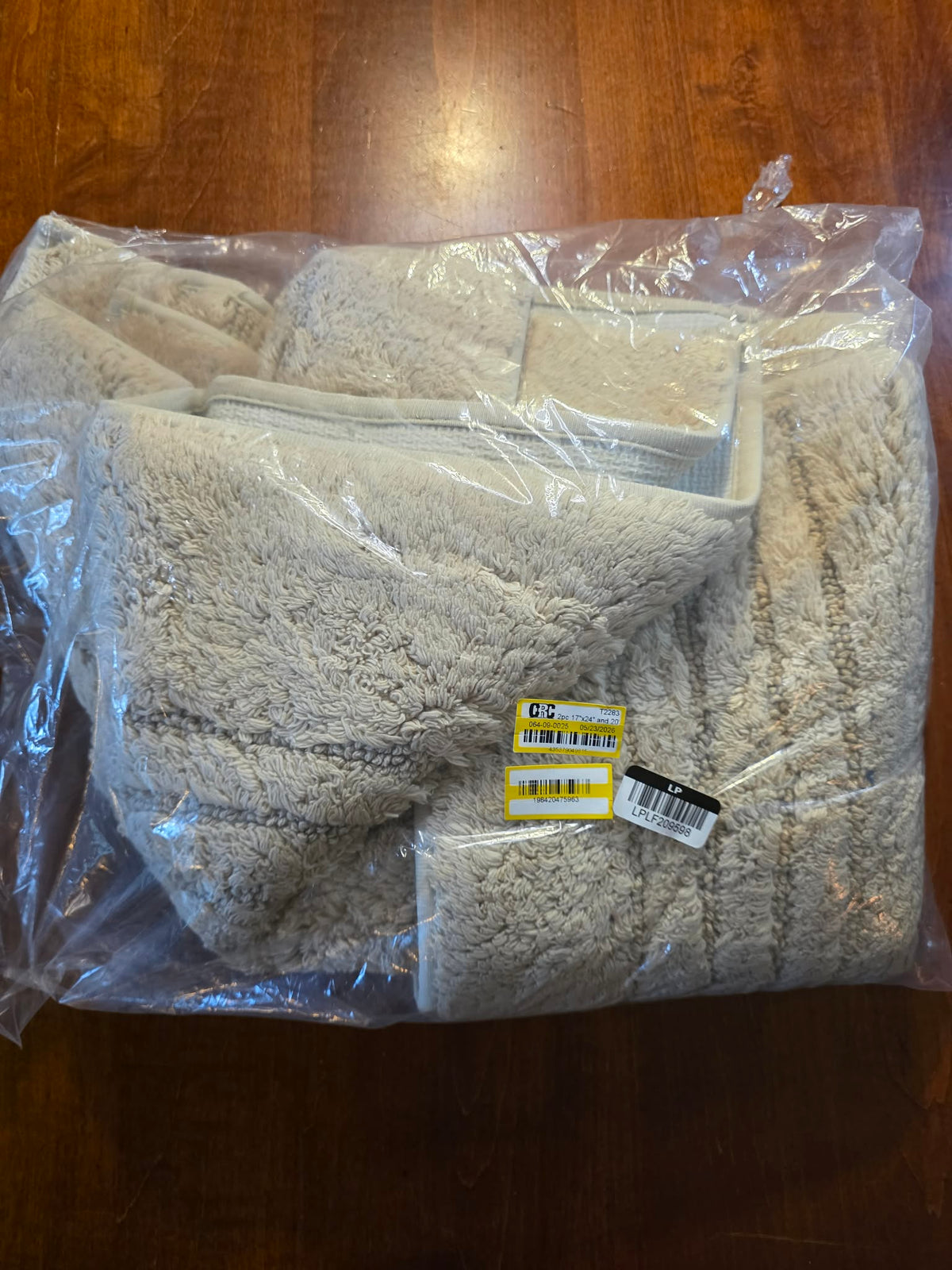 CRC 2-Piece Chunky Loop Plush Bath Mat Set - Linen/Beige (17"x24" + 20"x32")