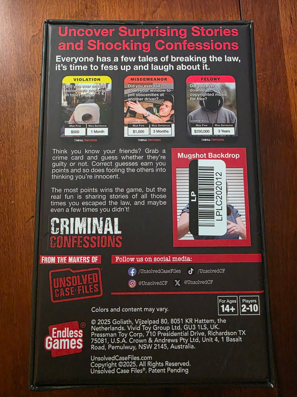 Criminal Confessions Party Game by Endless Games (From the Makers of Unsolved Case Files) – Ages 14+