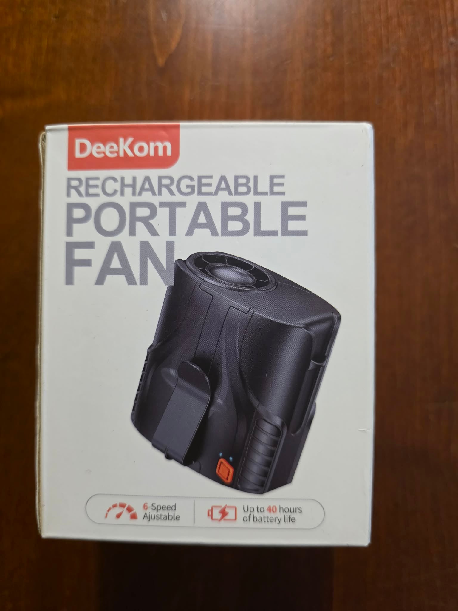 DeeKom Y8 Wearable Portable Fan - 6000mAh Rechargeable Waist Clip Fan with 6 Speeds (Black)
