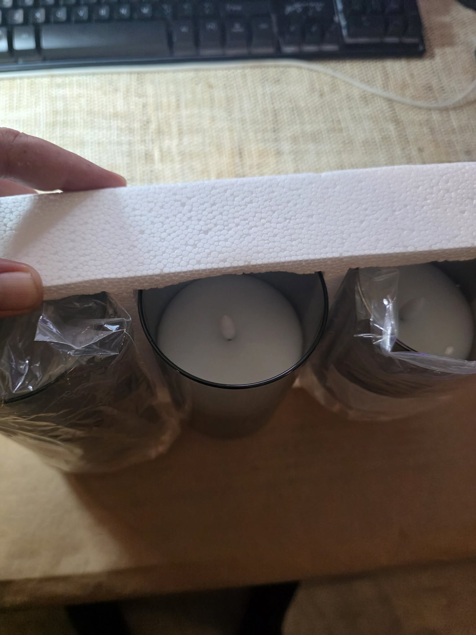 Eywamage Flameless LED Candles (Set of 3, Mirrored Finish)