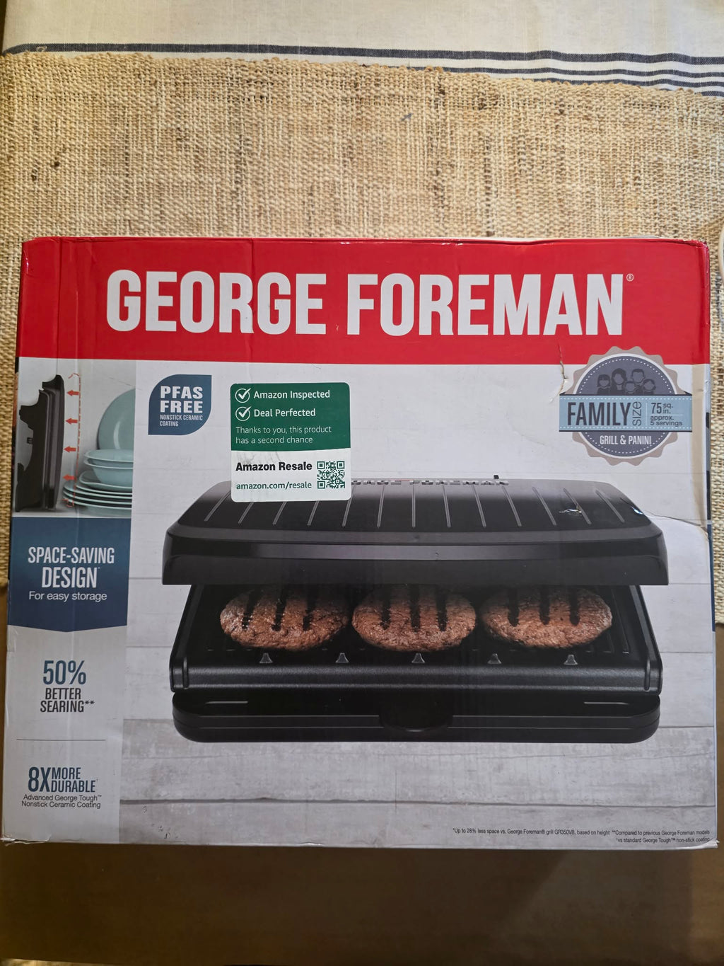 George Foreman Family Size Grill & Panini Press (75 Sq. In.)