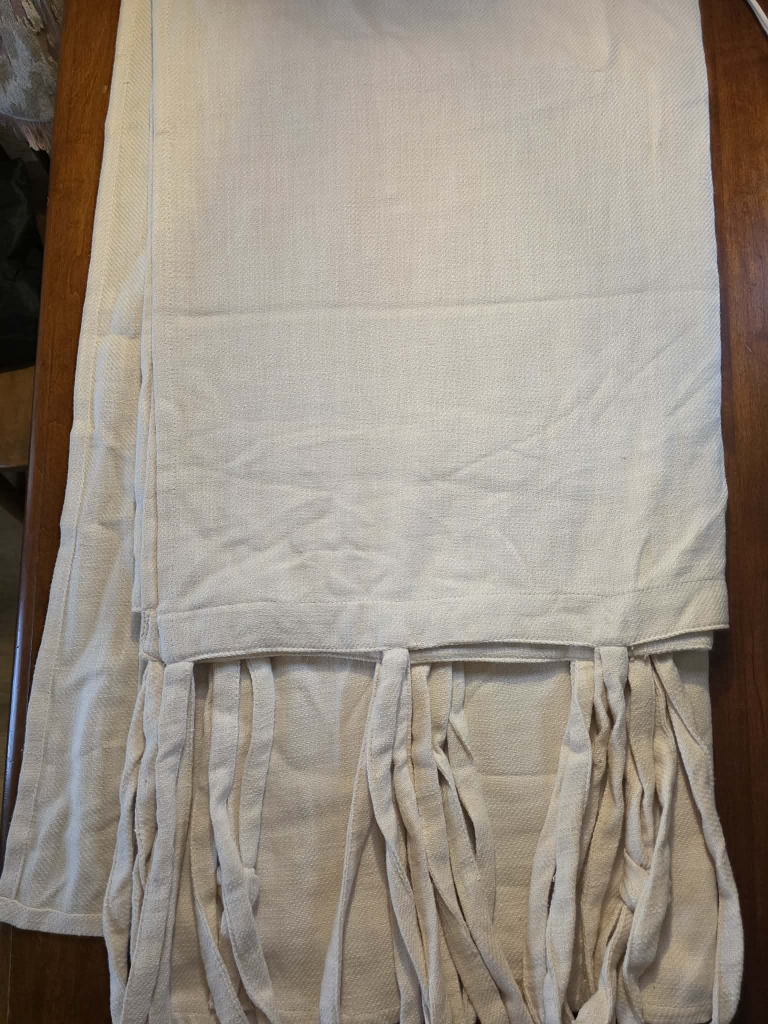 Hearth & Hand™ with Magnolia Cream Woven Curtain Panel with Ribbon Fringe Trim (1 Panel)
