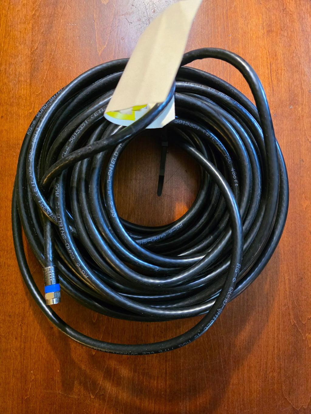 Heavy-Duty RG6 Coaxial Cable - 50 ft (Black)