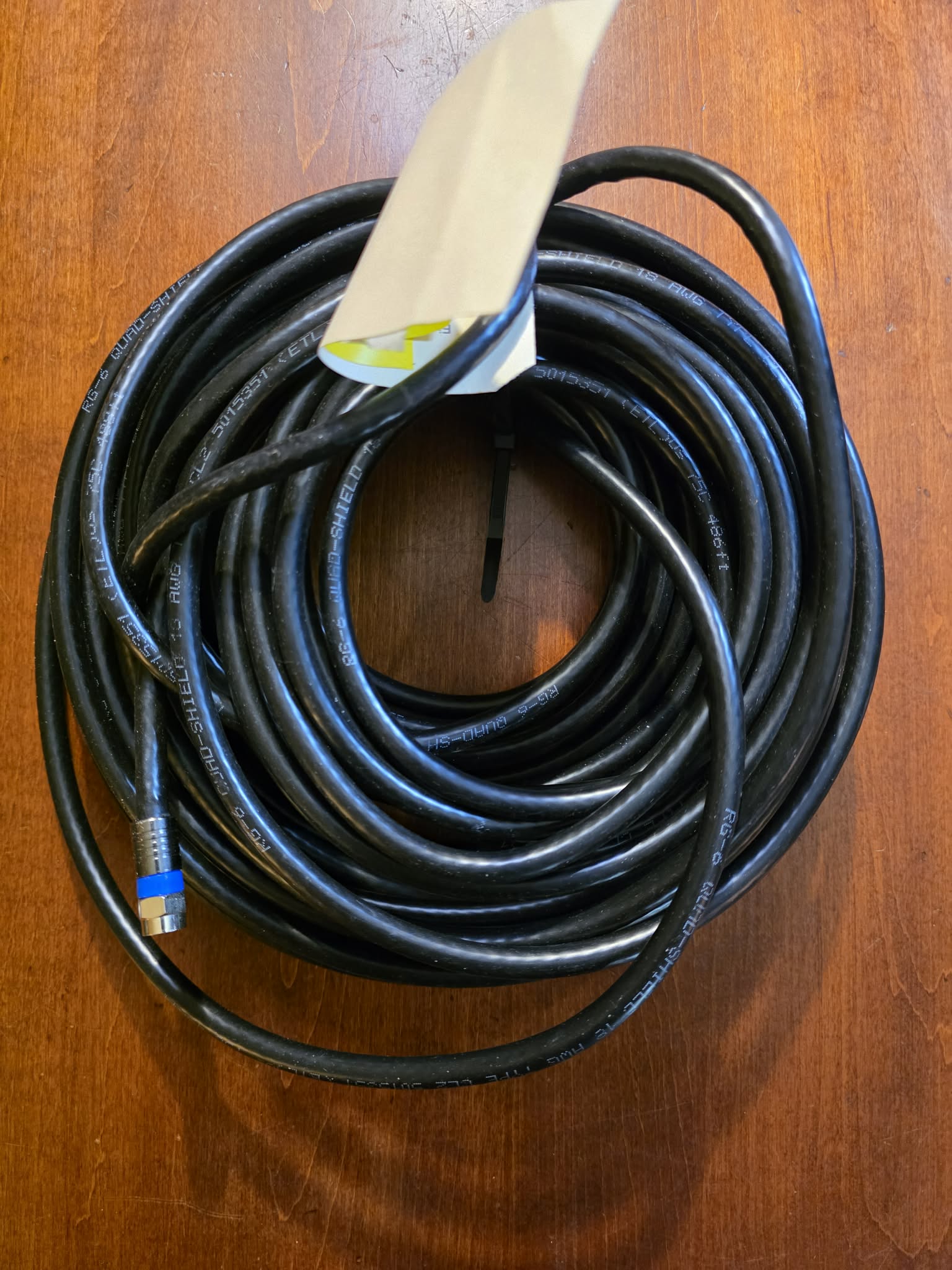 Heavy-Duty RG6 Coaxial Cable - 50 ft (Black)