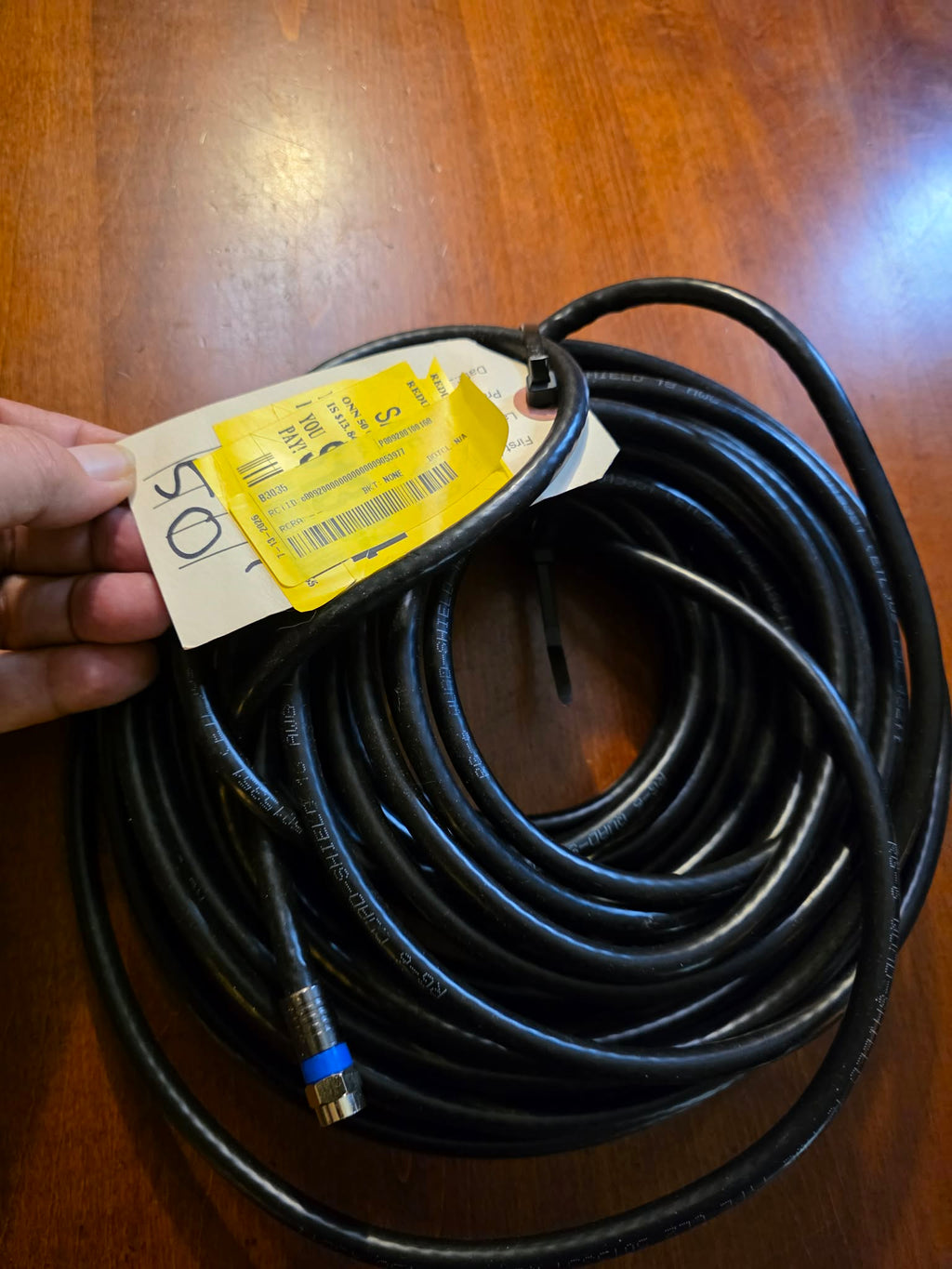 Heavy-Duty RG6 Coaxial Cable - 50 ft (Black)