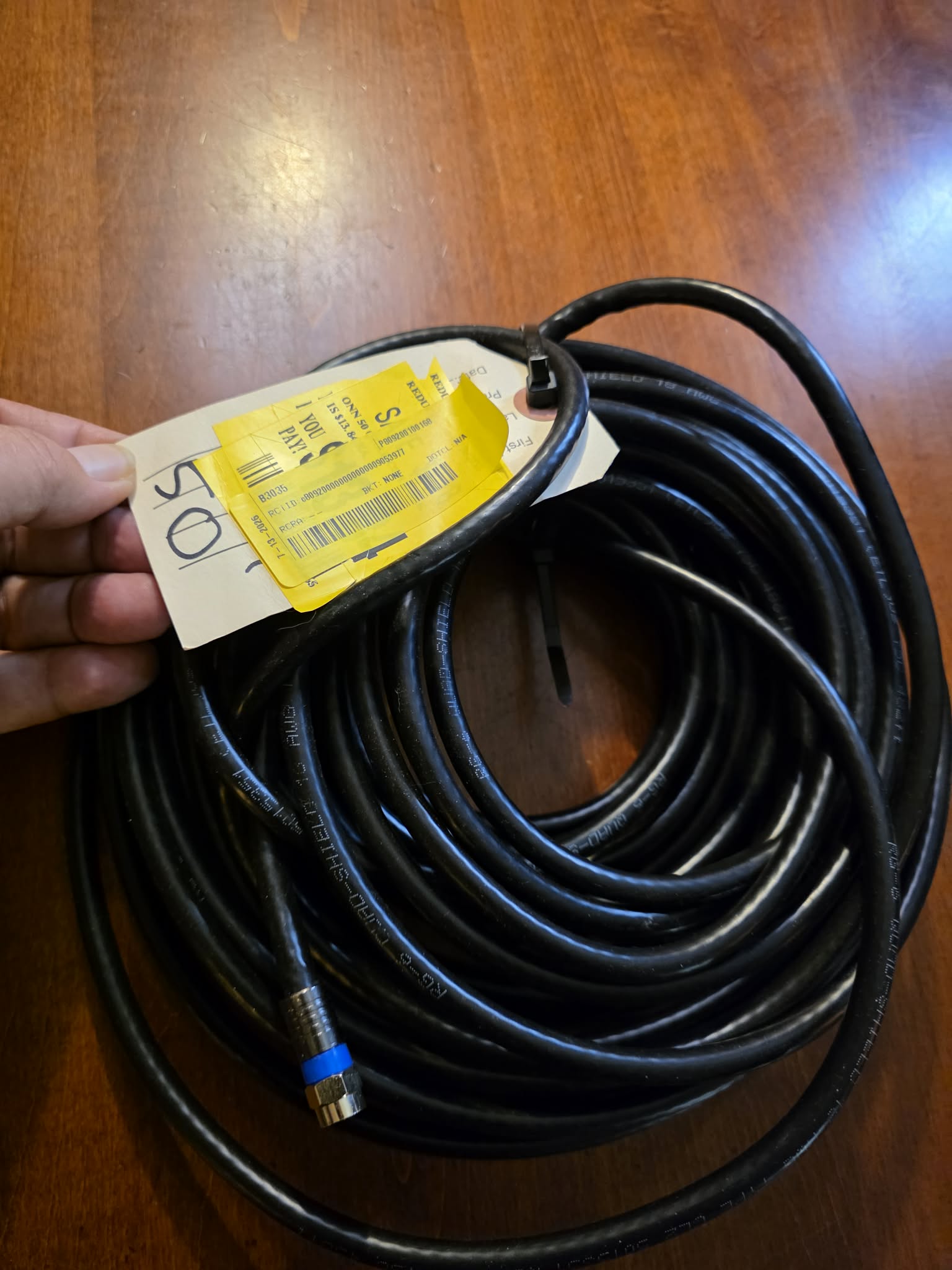 Heavy-Duty RG6 Coaxial Cable - 50 ft (Black)