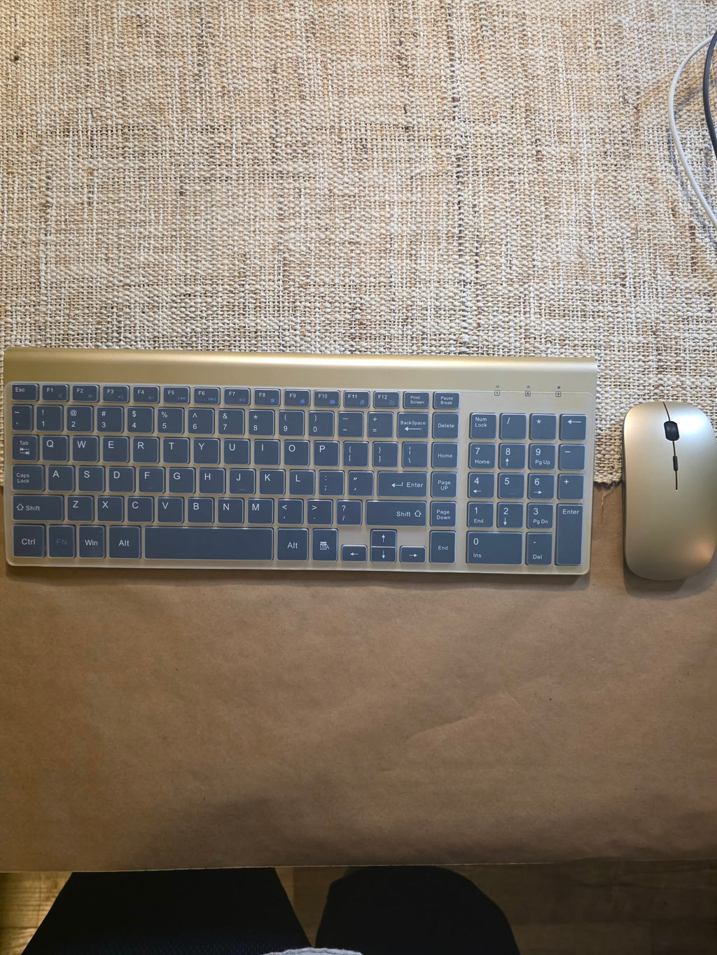 KM9000 Ultra-Slim Wireless Keyboard & Mouse Combo (Gold)