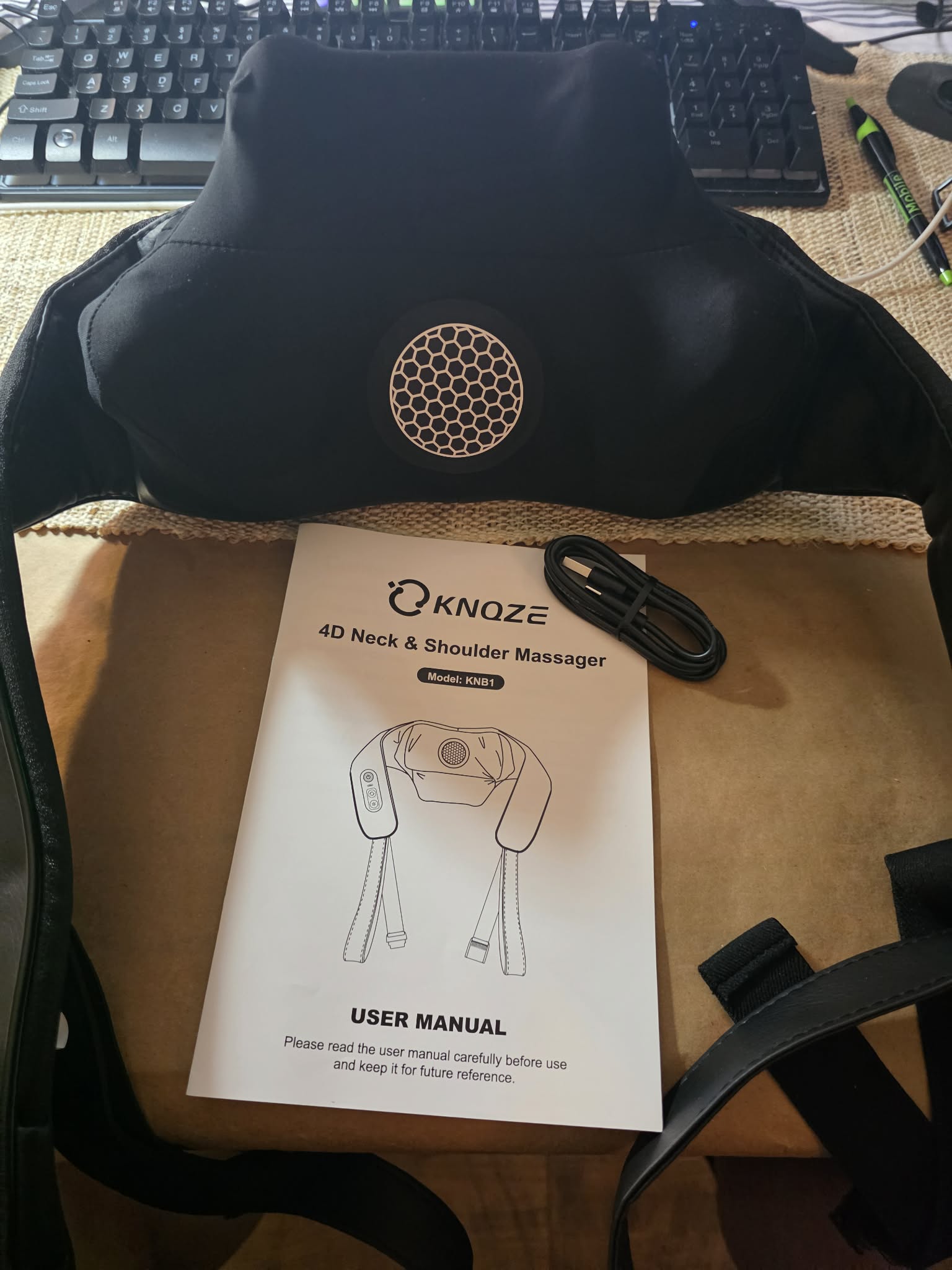 KNOZE 4D Neck and Shoulder Massager (Cordless, Model: KNB1)