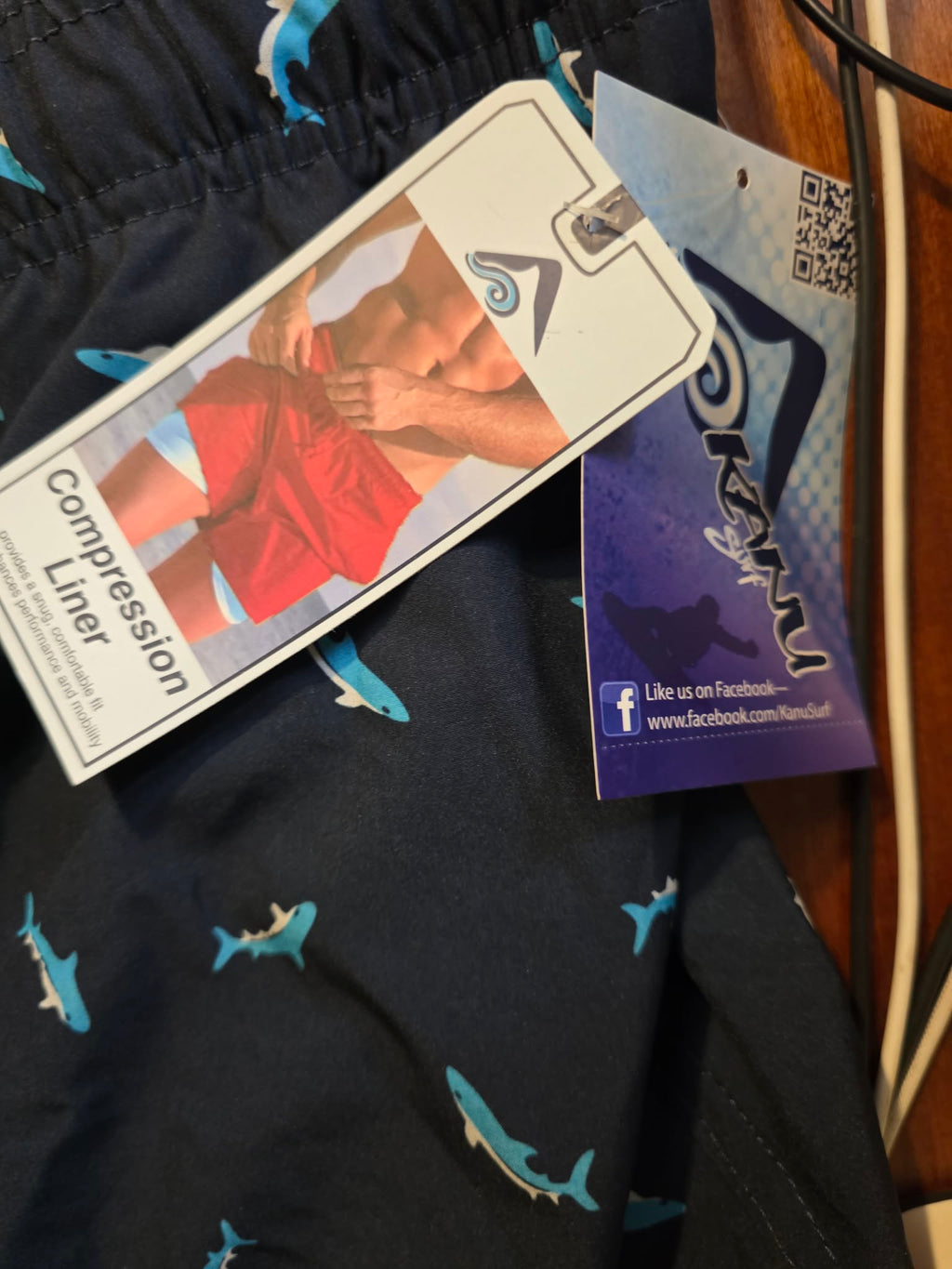 Kanu Surf Men's Swim Trunks (Shark Print)