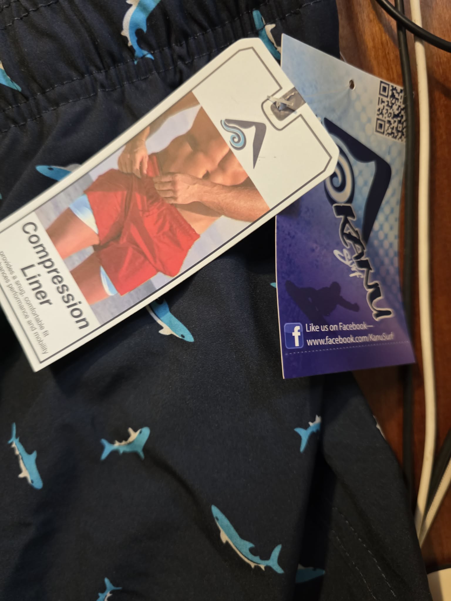 Kanu Surf Men's Swim Trunks (Shark Print)