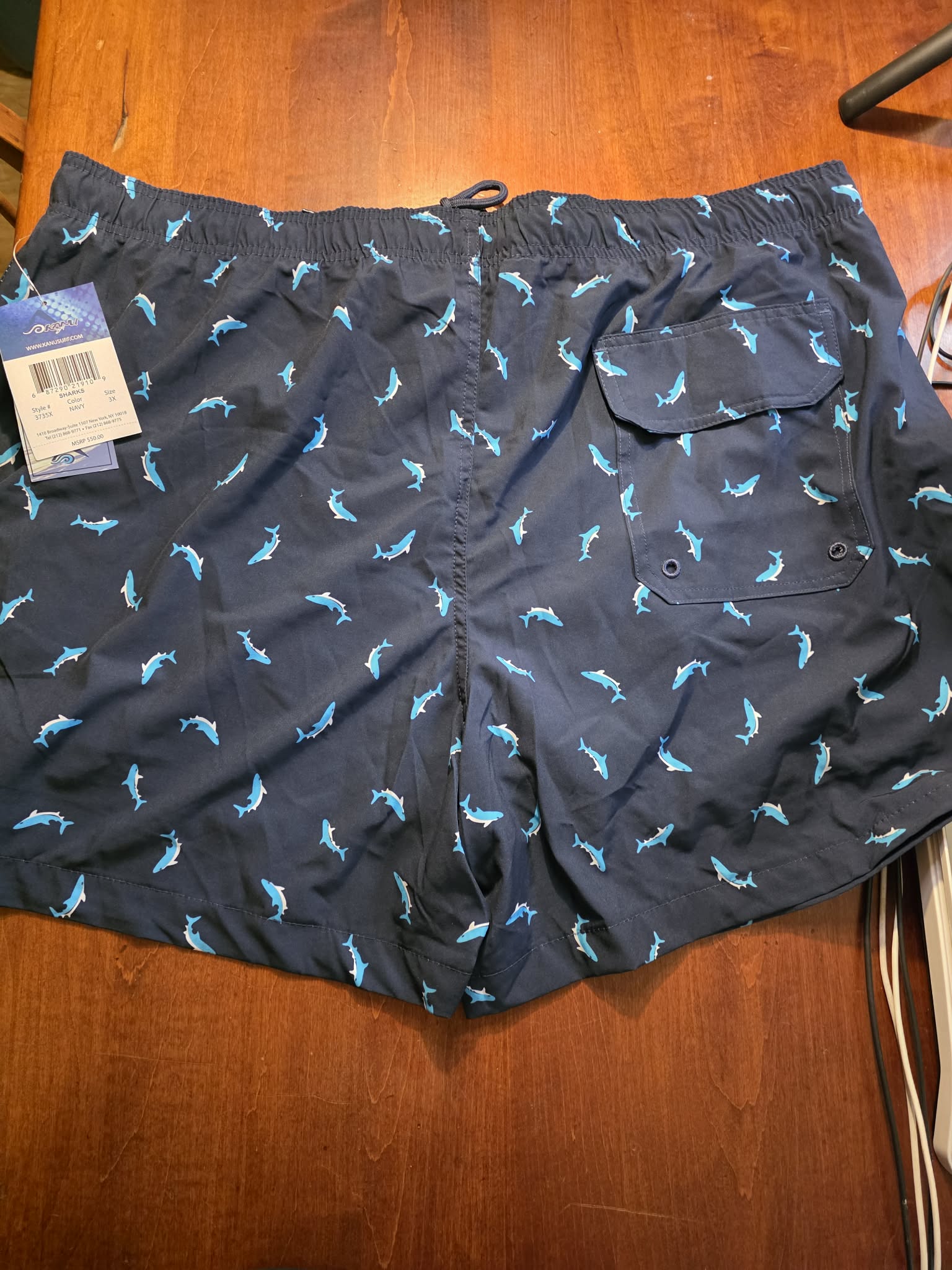 Kanu Surf Men's Swim Trunks (Shark Print)