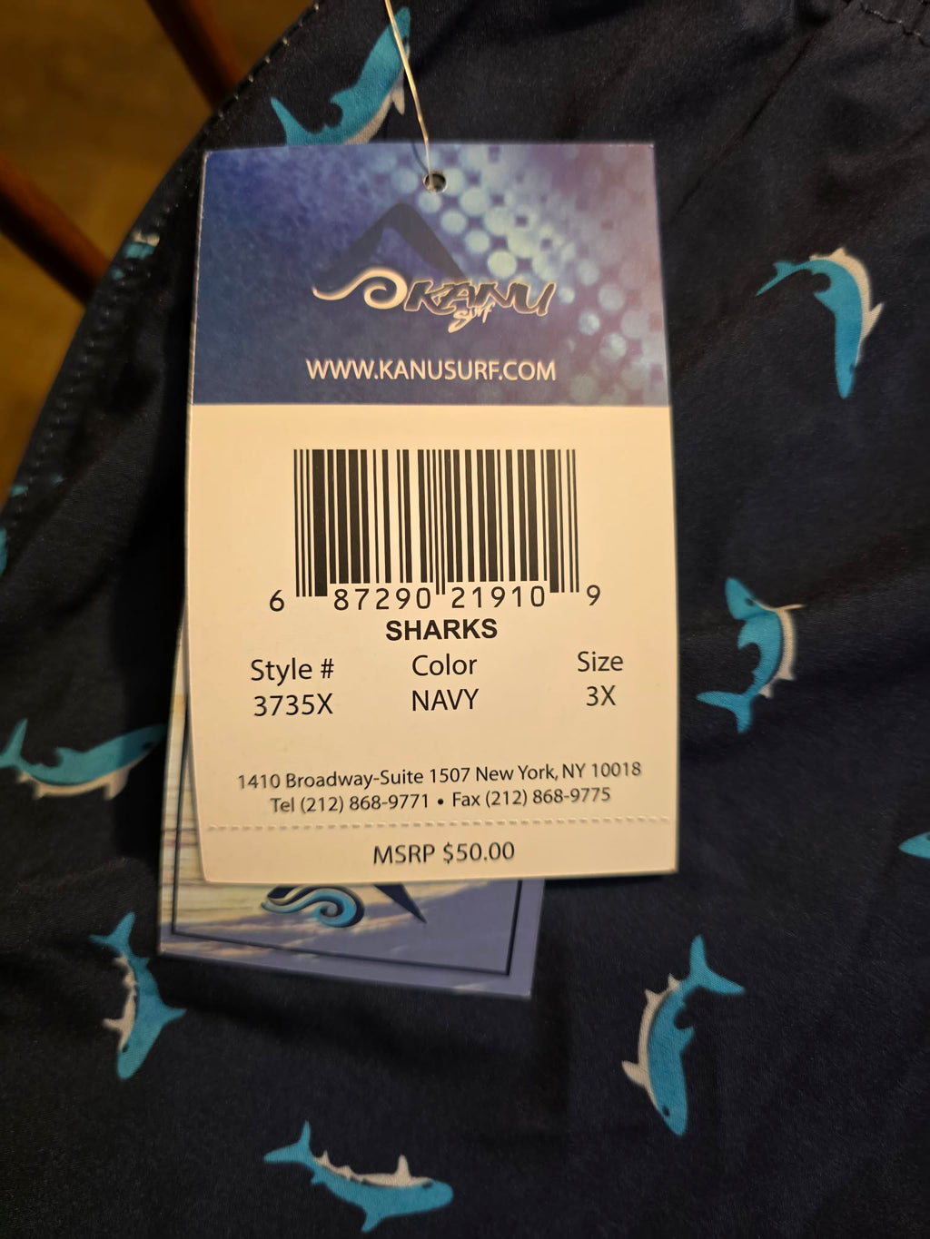Kanu Surf Men's Swim Trunks (Shark Print)