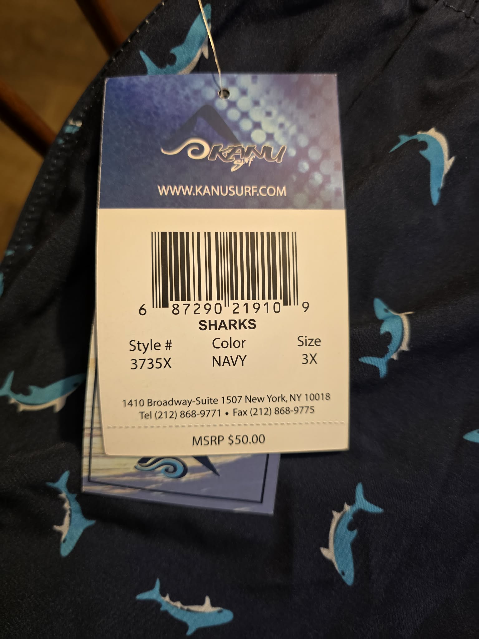 Kanu Surf Men's Swim Trunks (Shark Print)