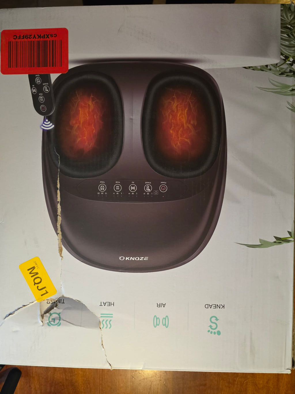 Knoze Shiatsu Foot Massager Machine with Heat & Air Compression - Remote Control Included (Model KF7)