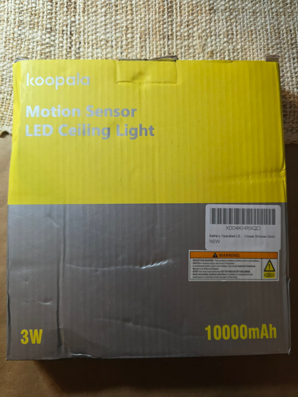 Koopala Ultra-Thin Motion Sensor LED Ceiling Light (10,000mAh, Gold)