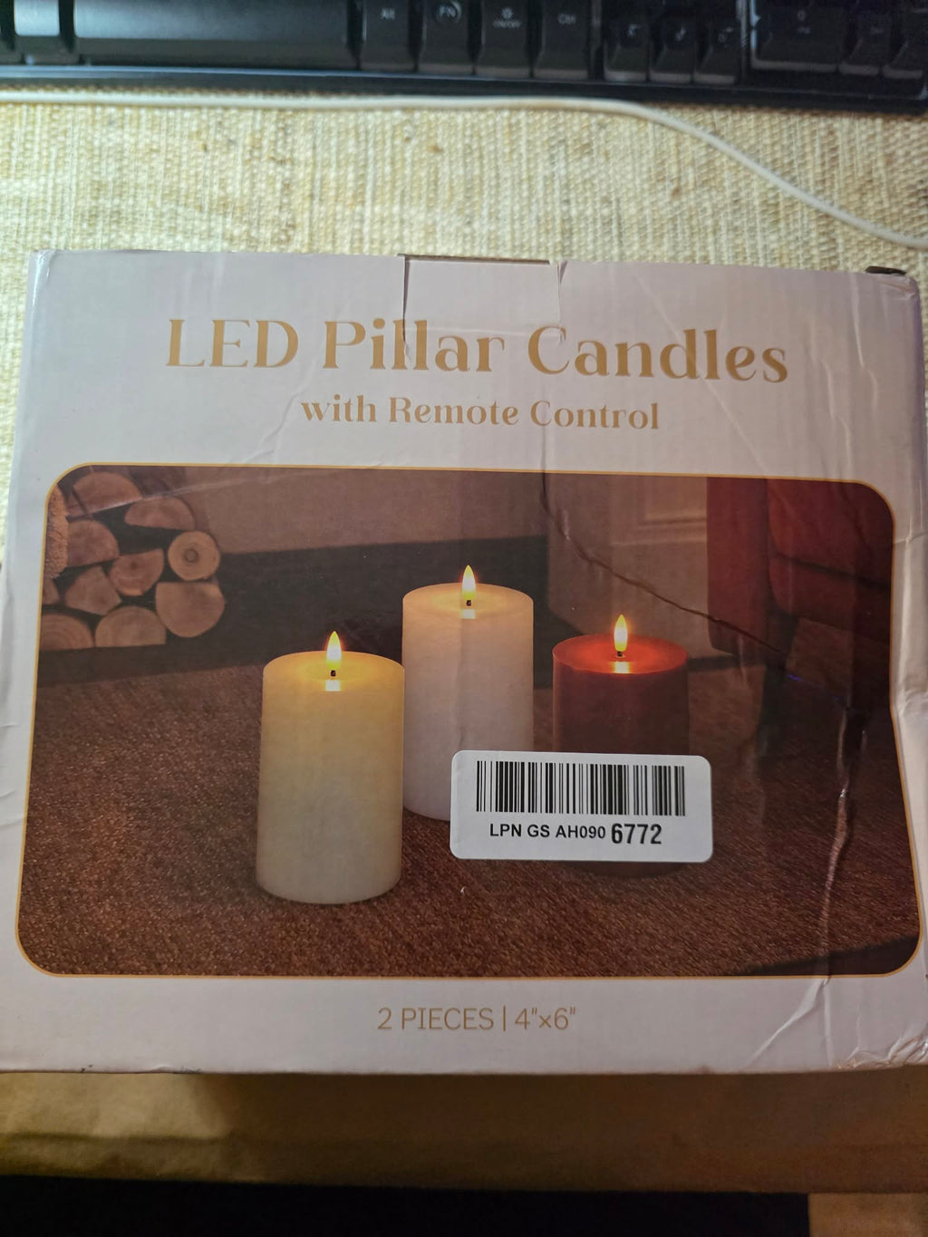 LED Pillar Candles with Remote Control (2 Pieces, 4"x6")