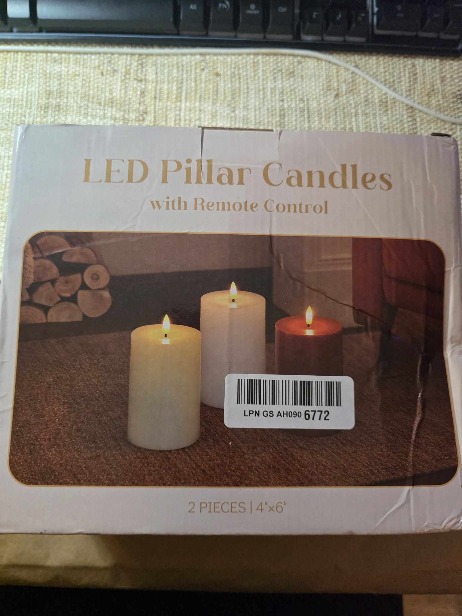 LED Pillar Candles with Remote Control (2 Pieces, 4"x6")