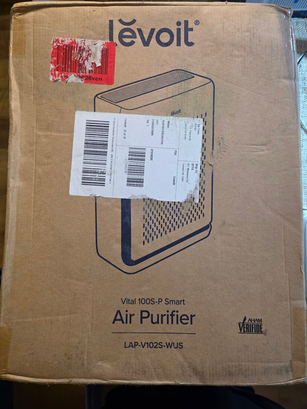 Levoit Vital 100S-P Smart Air Purifier (Model: LAP-V102S-WUS)