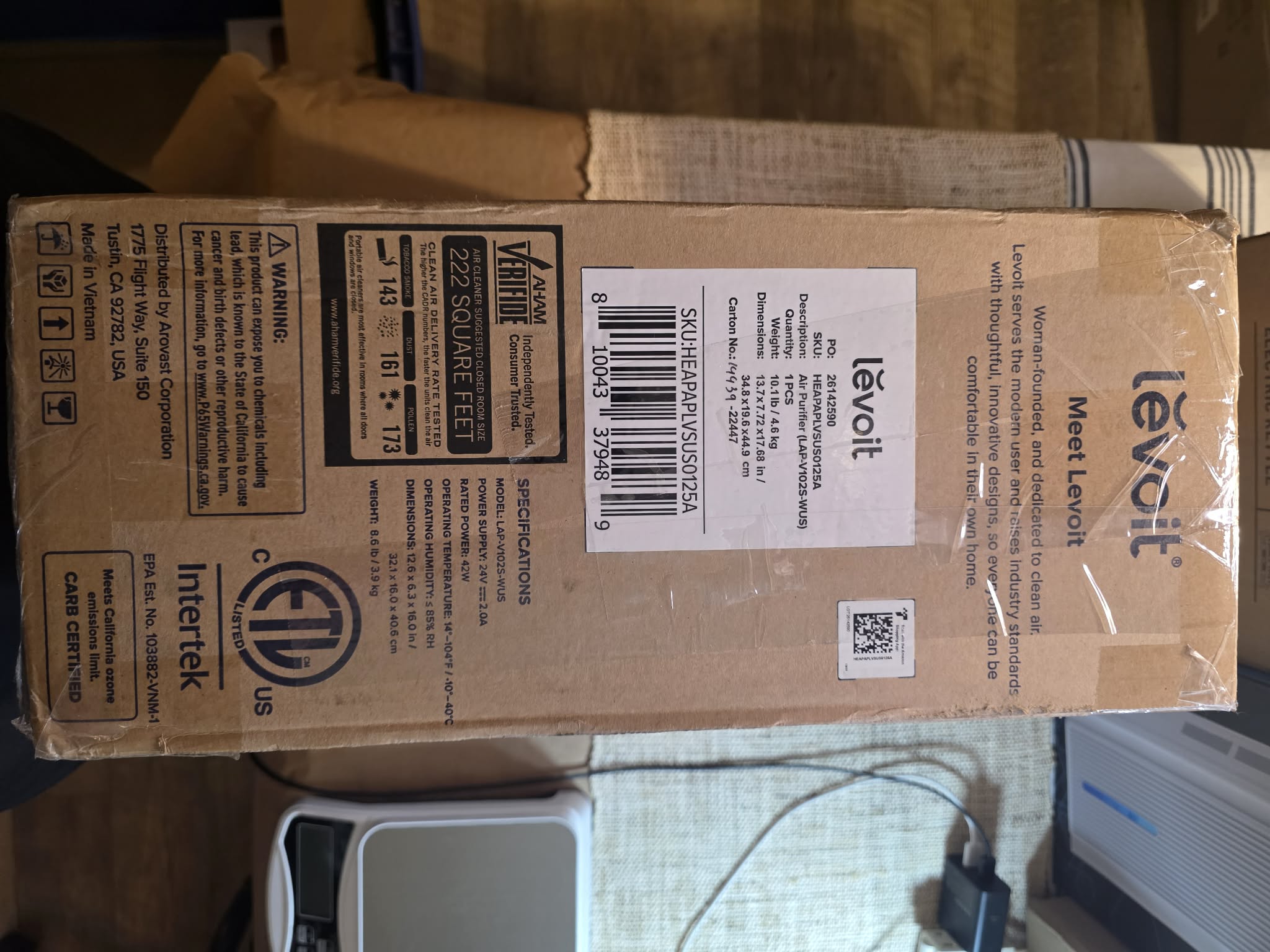 Levoit Vital 100S-P Smart Air Purifier (Model: LAP-V102S-WUS)