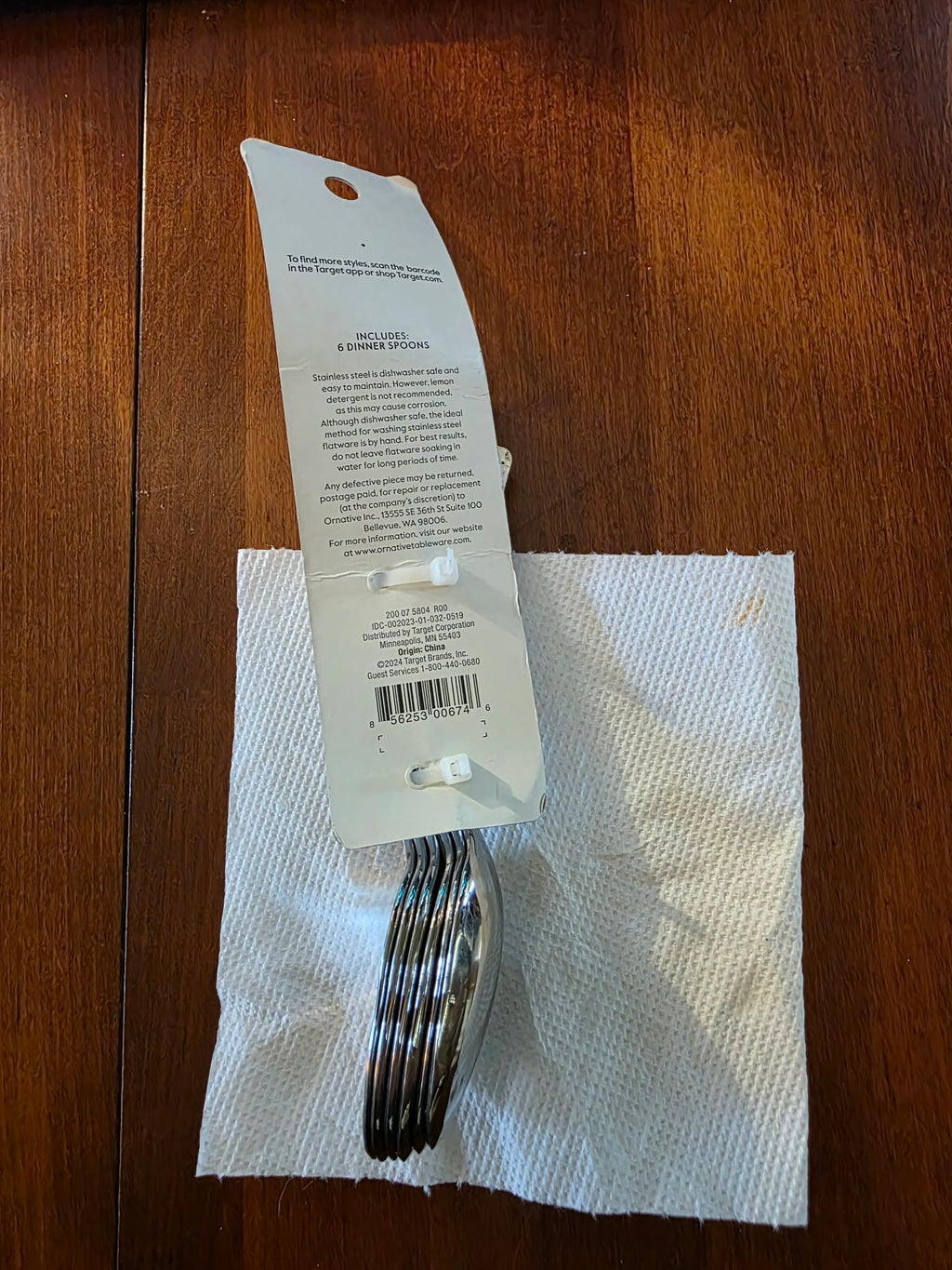 Mainstays 6-Piece Stainless Steel Dinner Spoons