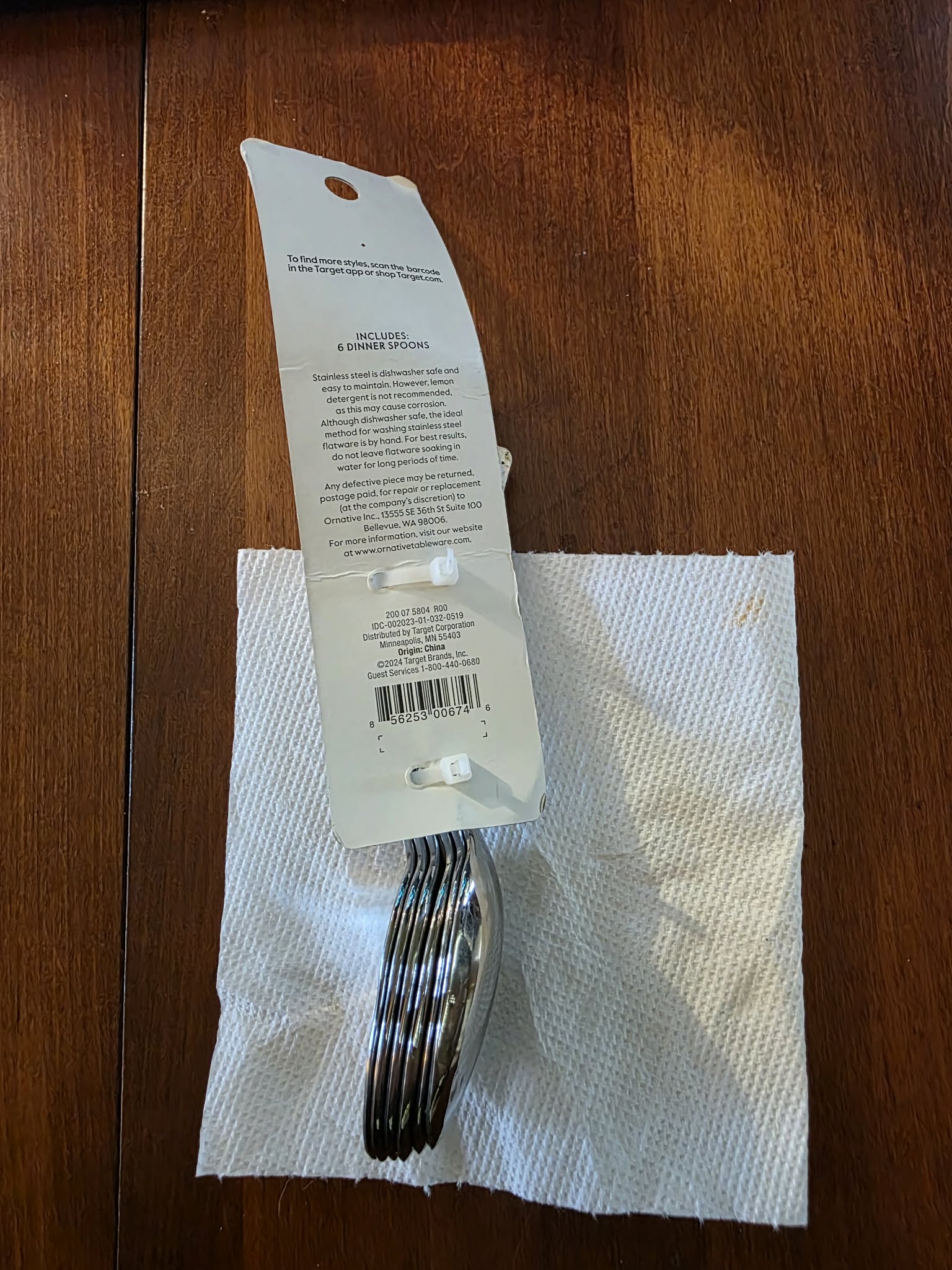 Mainstays 6-Piece Stainless Steel Dinner Spoons