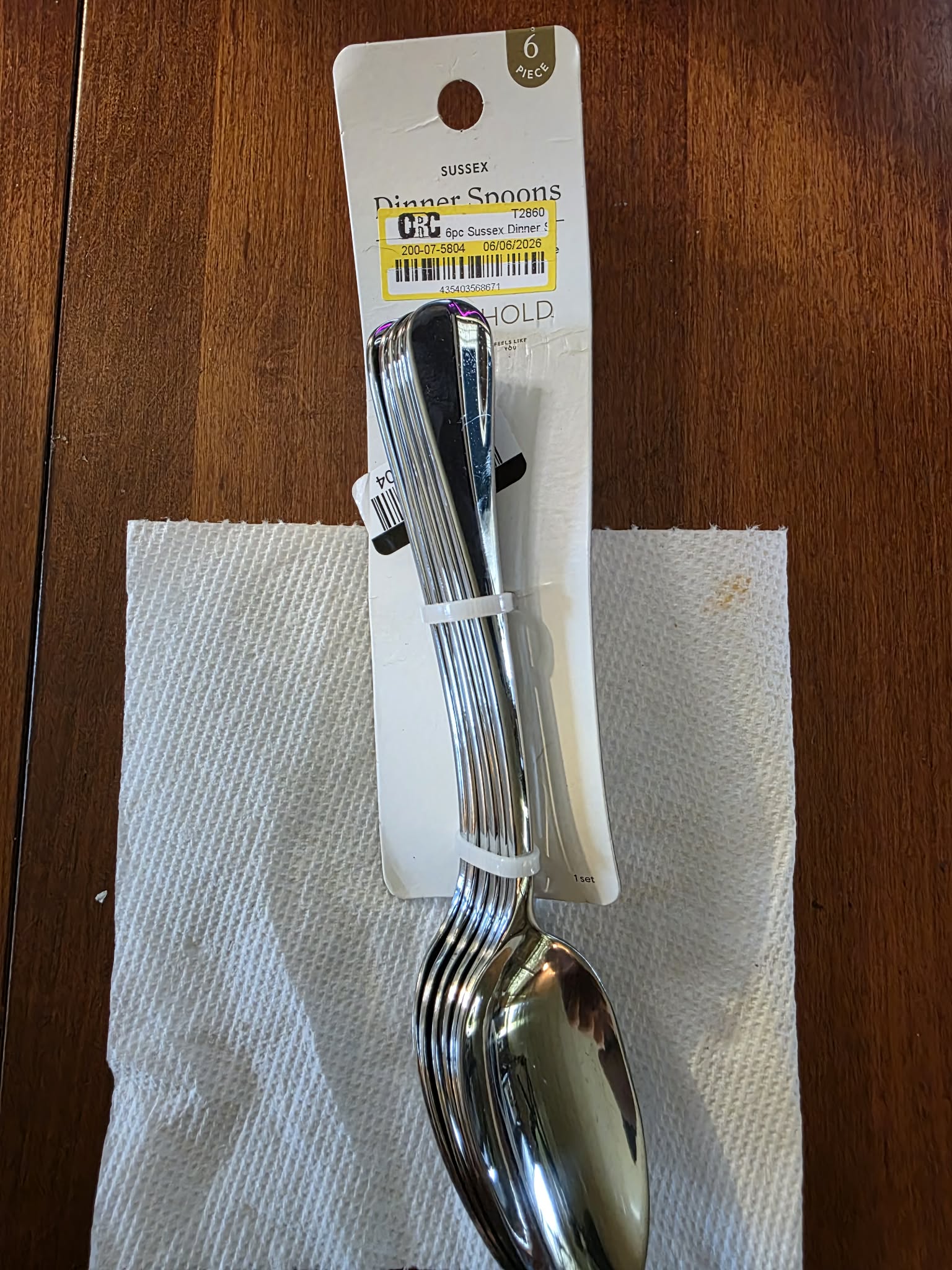 Mainstays 6-Piece Stainless Steel Dinner Spoons