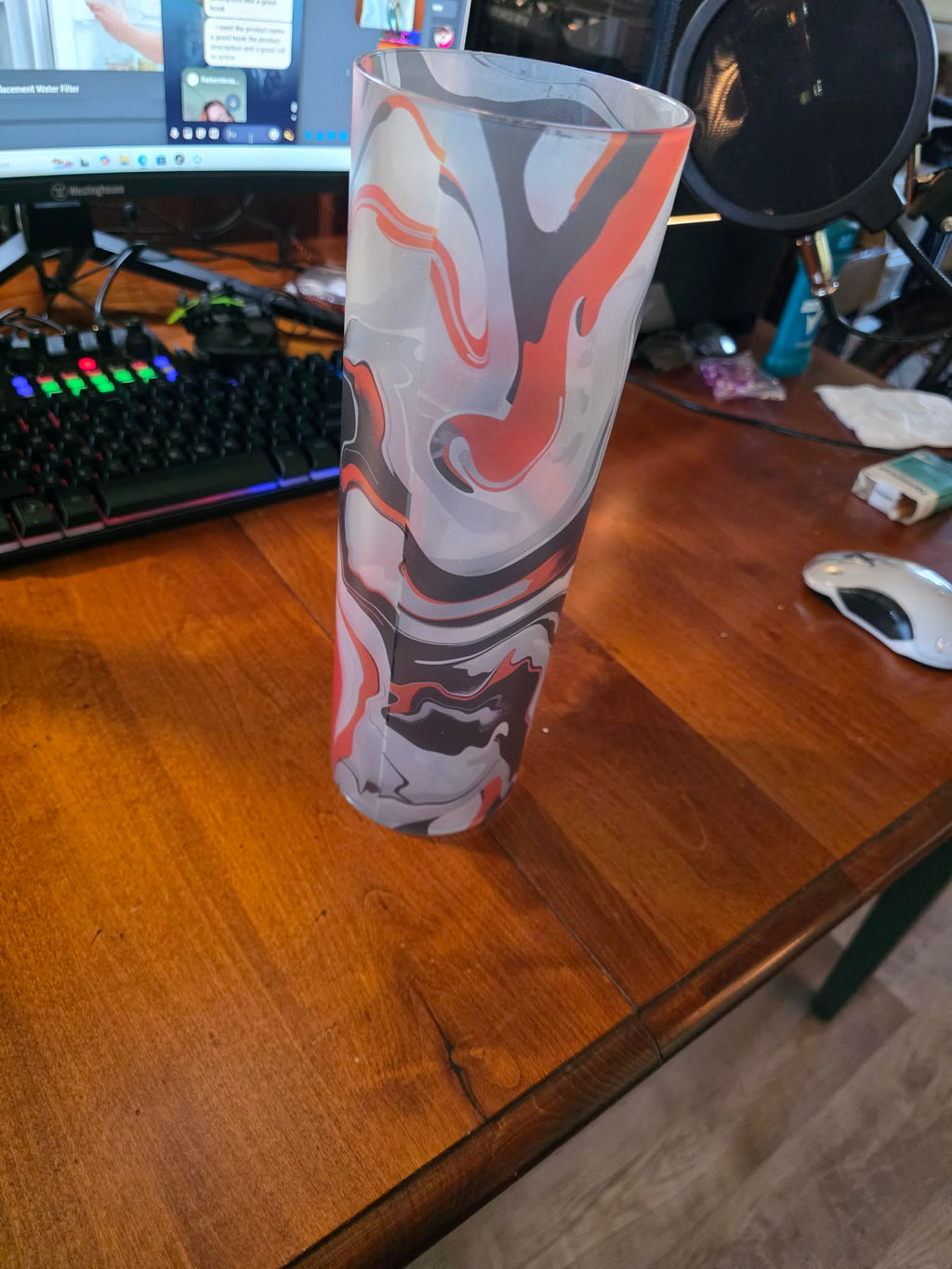 Marbled Swirl Decorative Vase