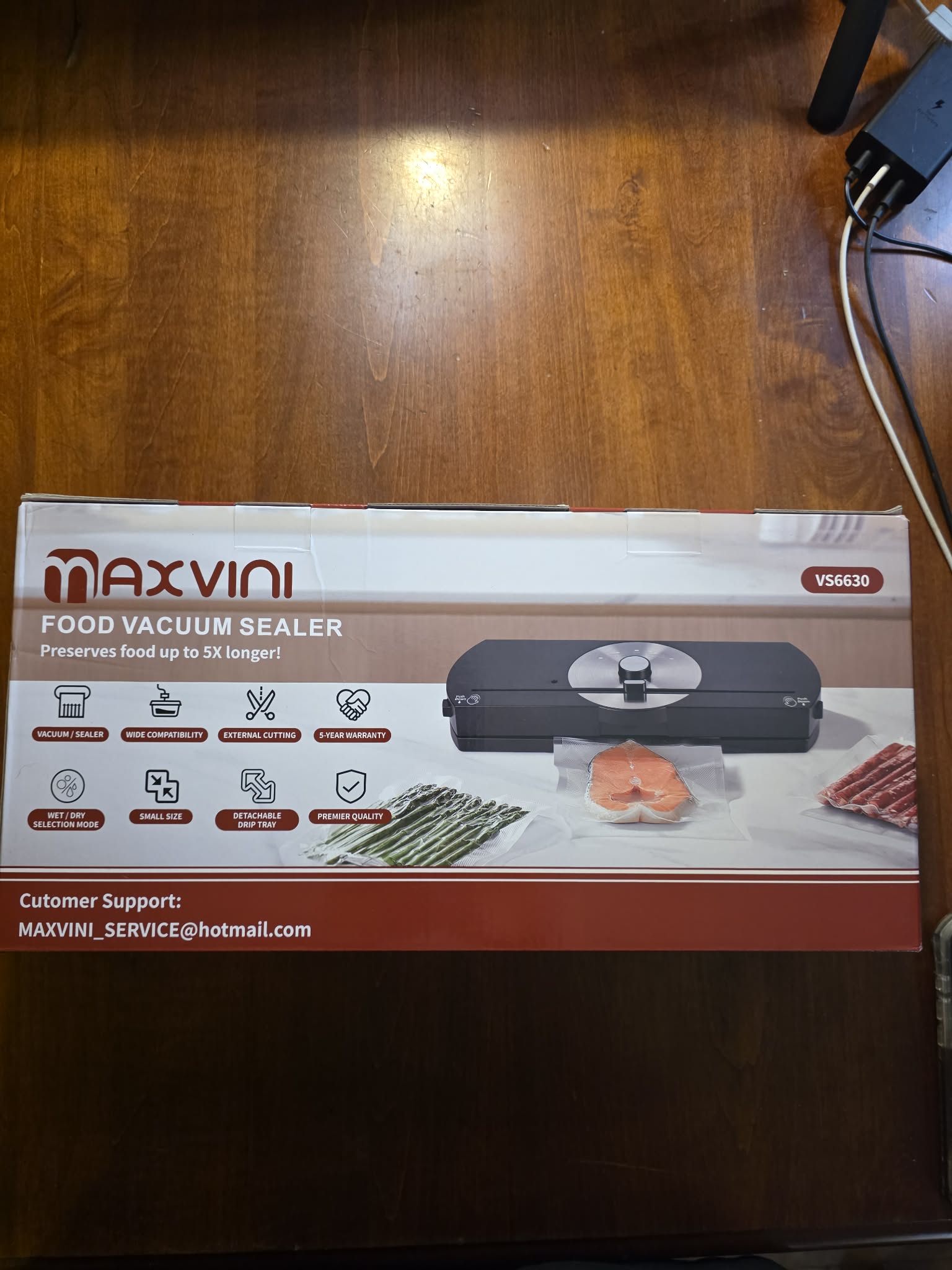Maxvini Automatic Food Vacuum Sealer Machine - Dry & Moist Modes with Built-in Cutter (Model VS6630)