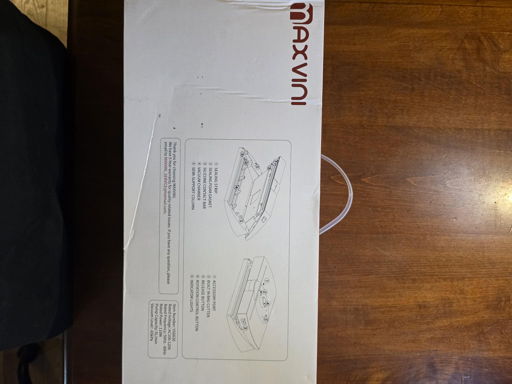 Maxvini Automatic Food Vacuum Sealer Machine - Dry & Moist Modes with Built-in Cutter (Model VS6630)