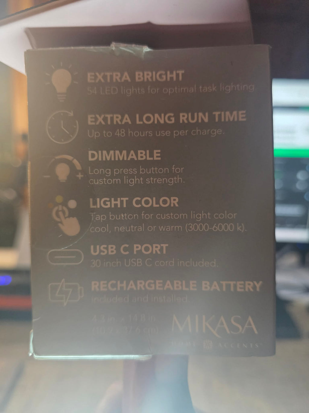 Mikasa Ultra Power Rechargeable LED Lamp (Home Accents Collection)