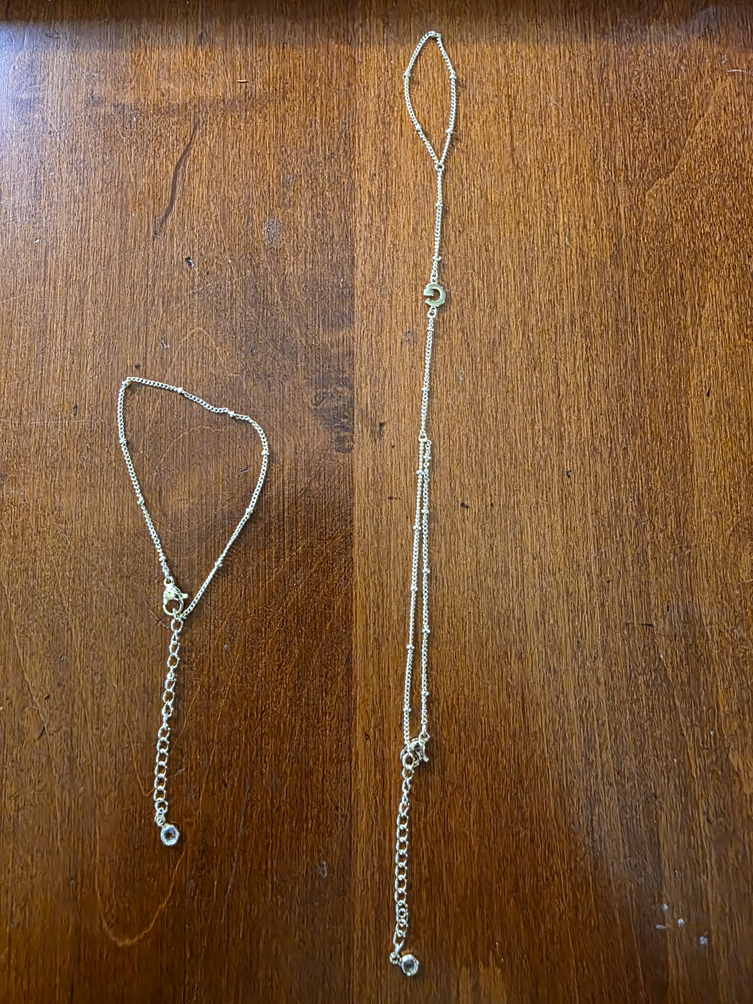 MOOHAM Dainty Gold Hand Chain & Layered Bracelet Set (2-Piece)
