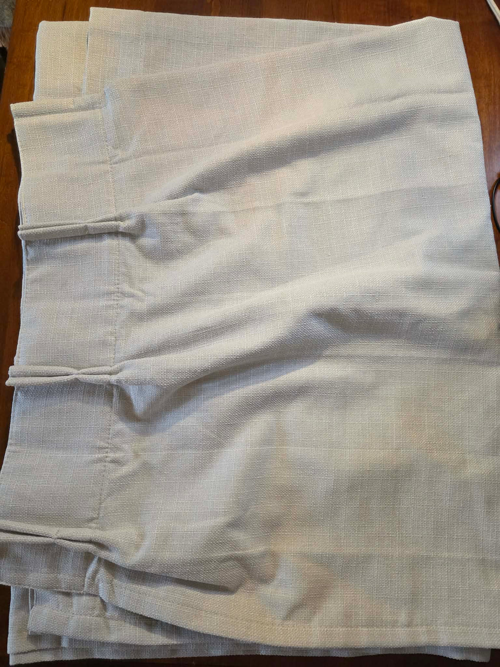 Burlap-Style Linen Rod Pocket Curtain Panel - Natural/Oatmeal with White Lining (1 Panel)
