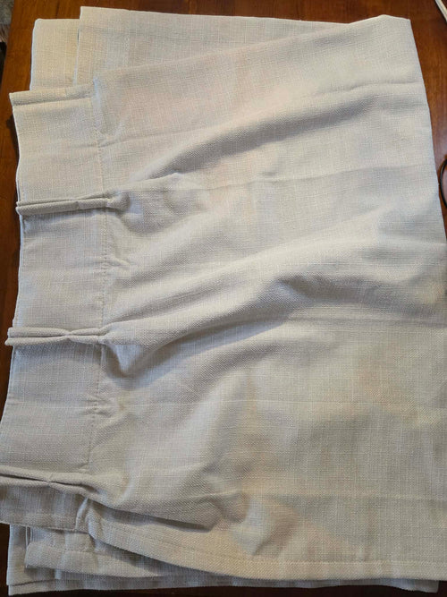 Burlap-Style Linen Rod Pocket Curtain Panel - Natural/Oatmeal with White Lining (1 Panel)